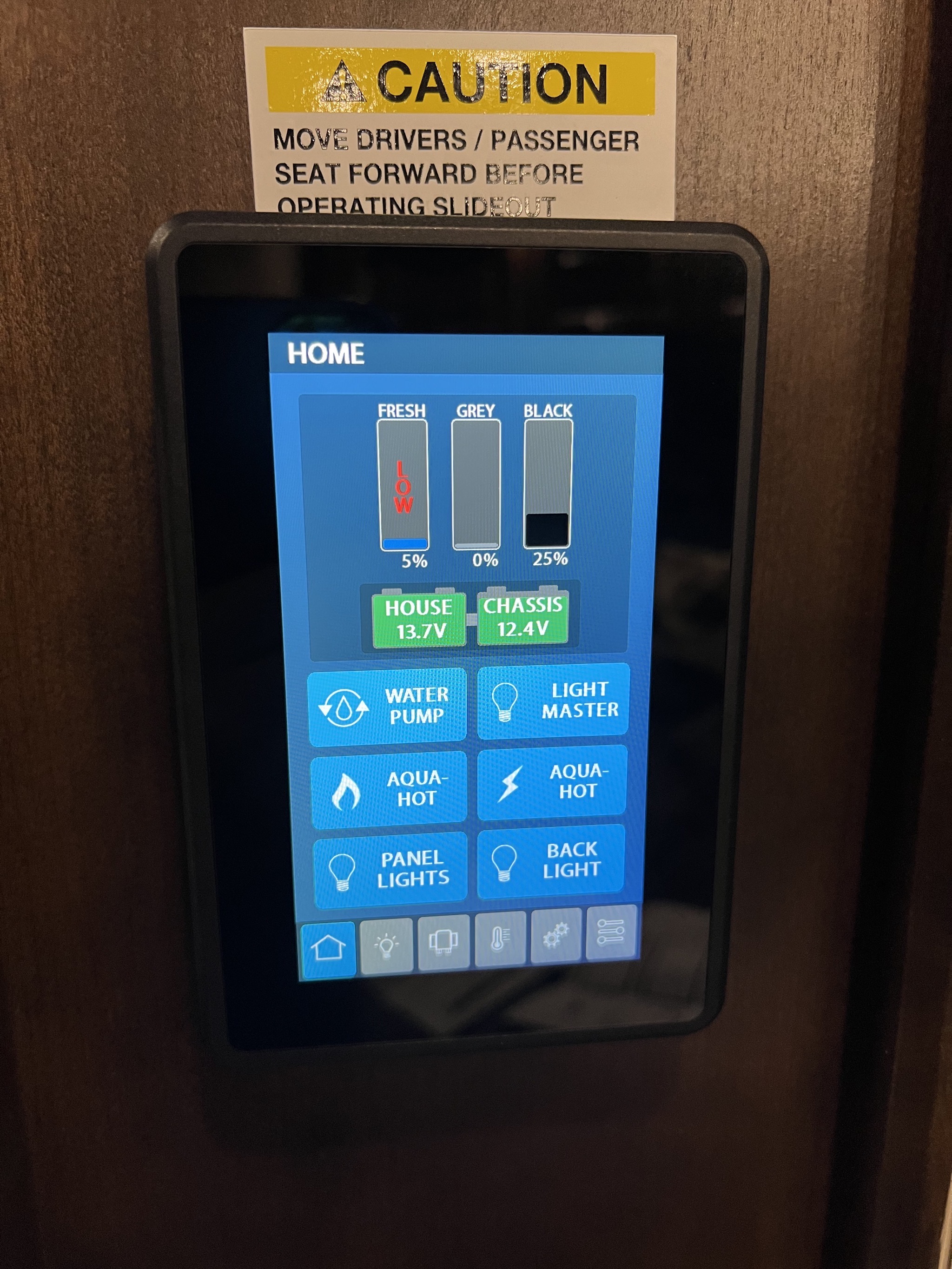 Upgraded control panel