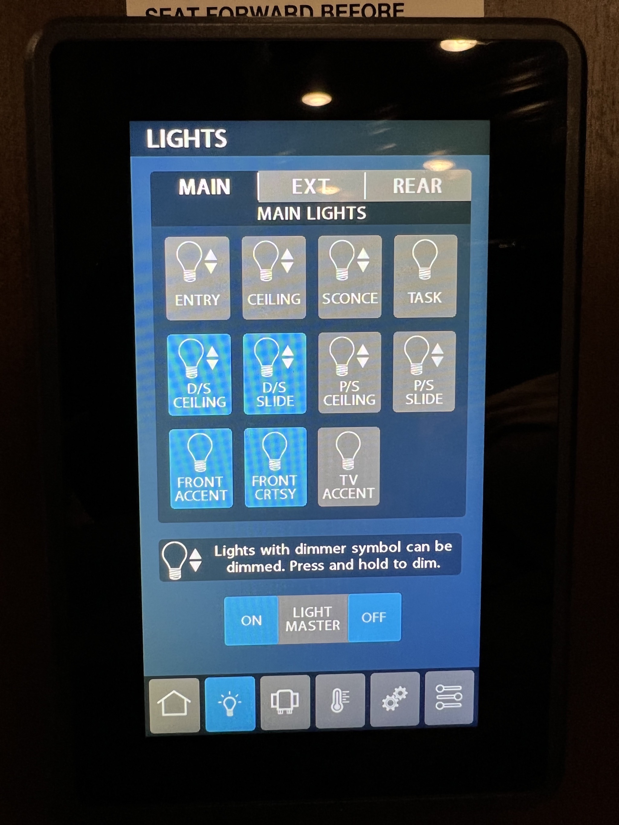 Lights screen