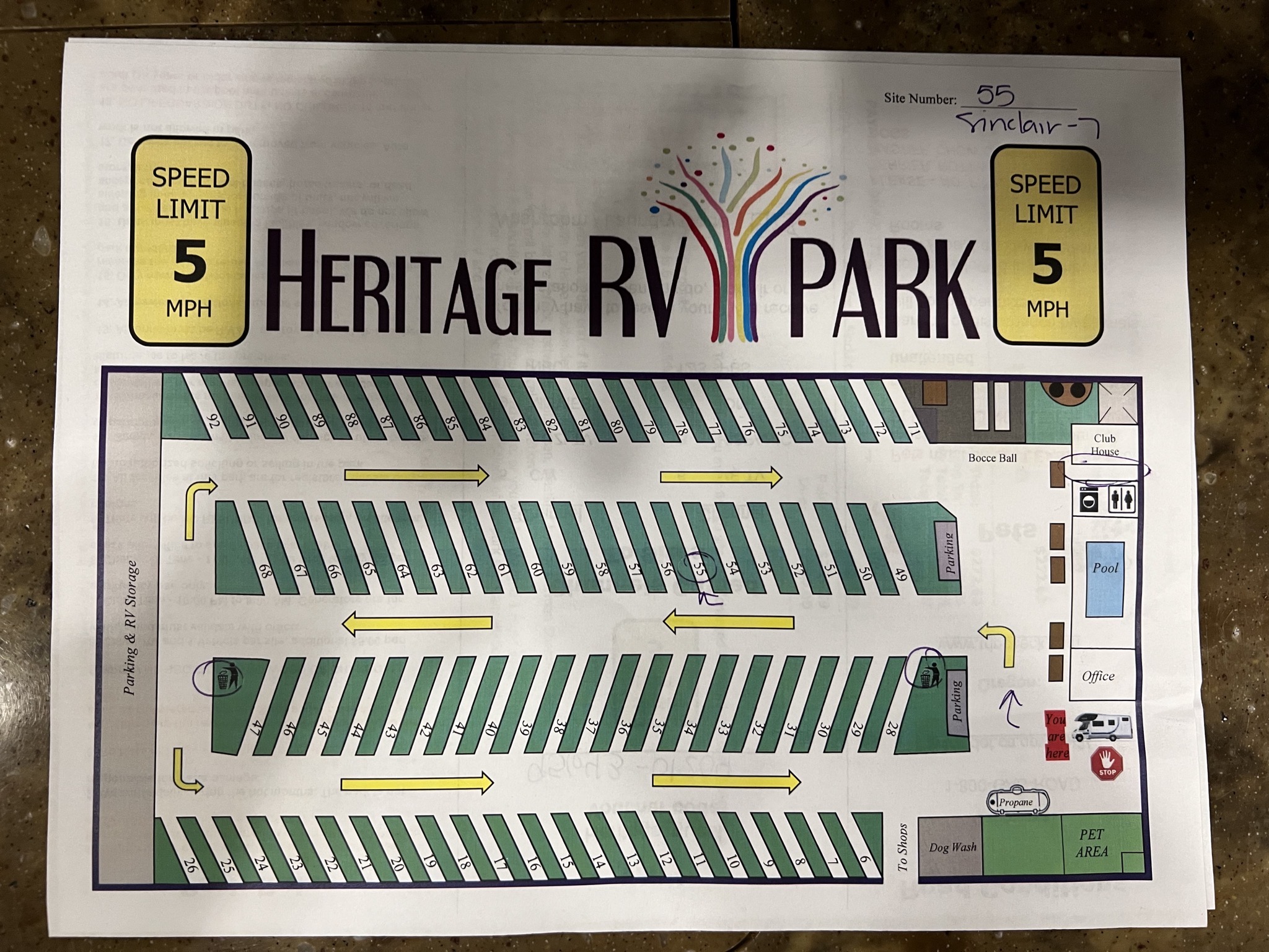 Heritage RV Park map