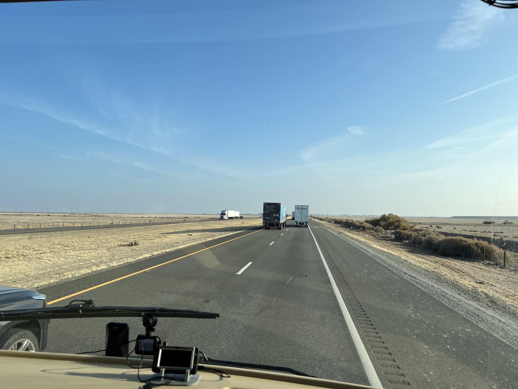 Trucks on freeway