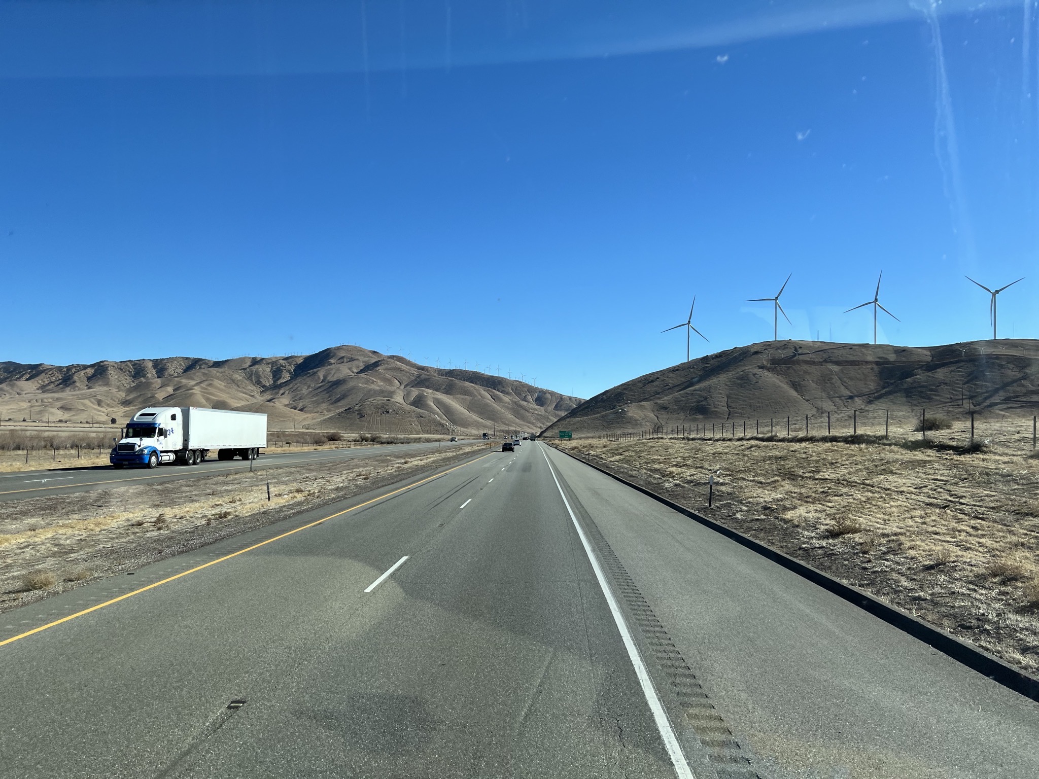 Hills and wind turbines