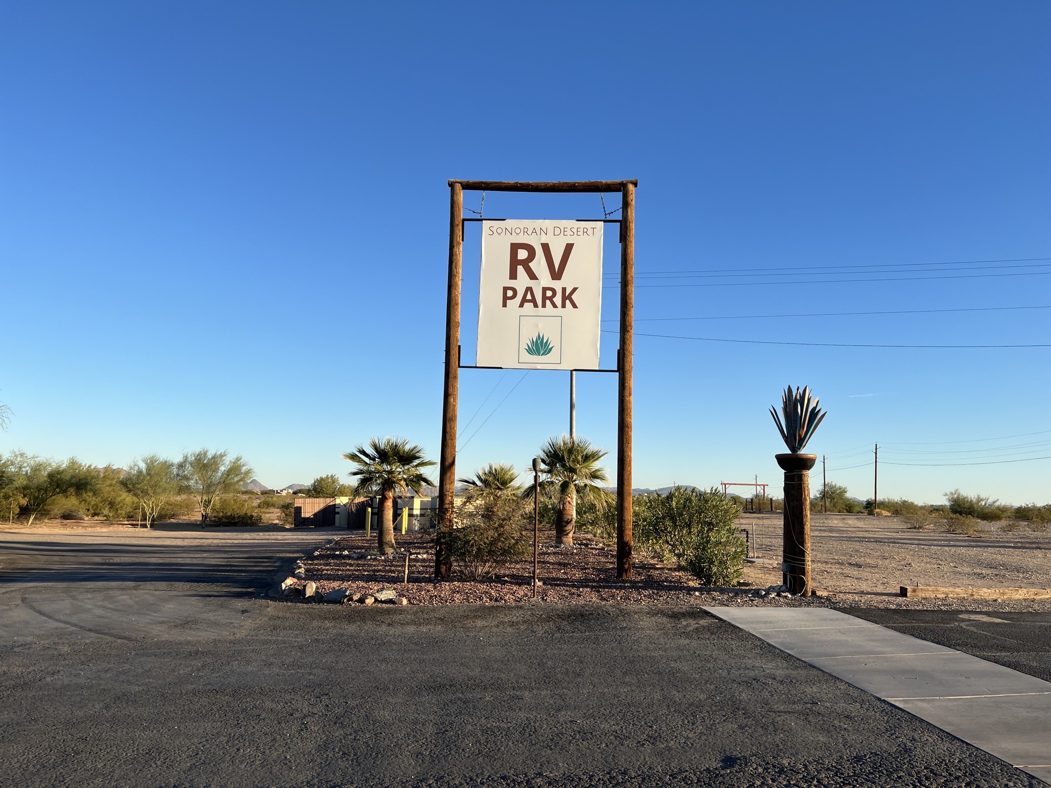Sonoran Desert RV Park sign