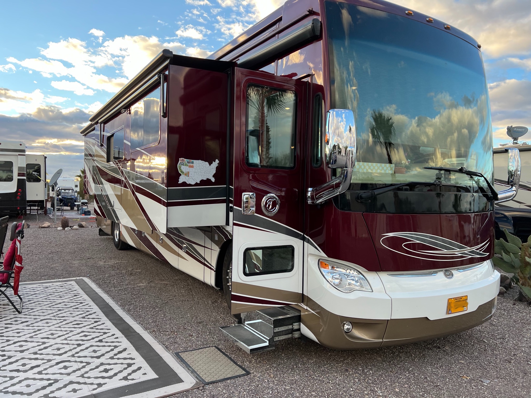 Coach with map