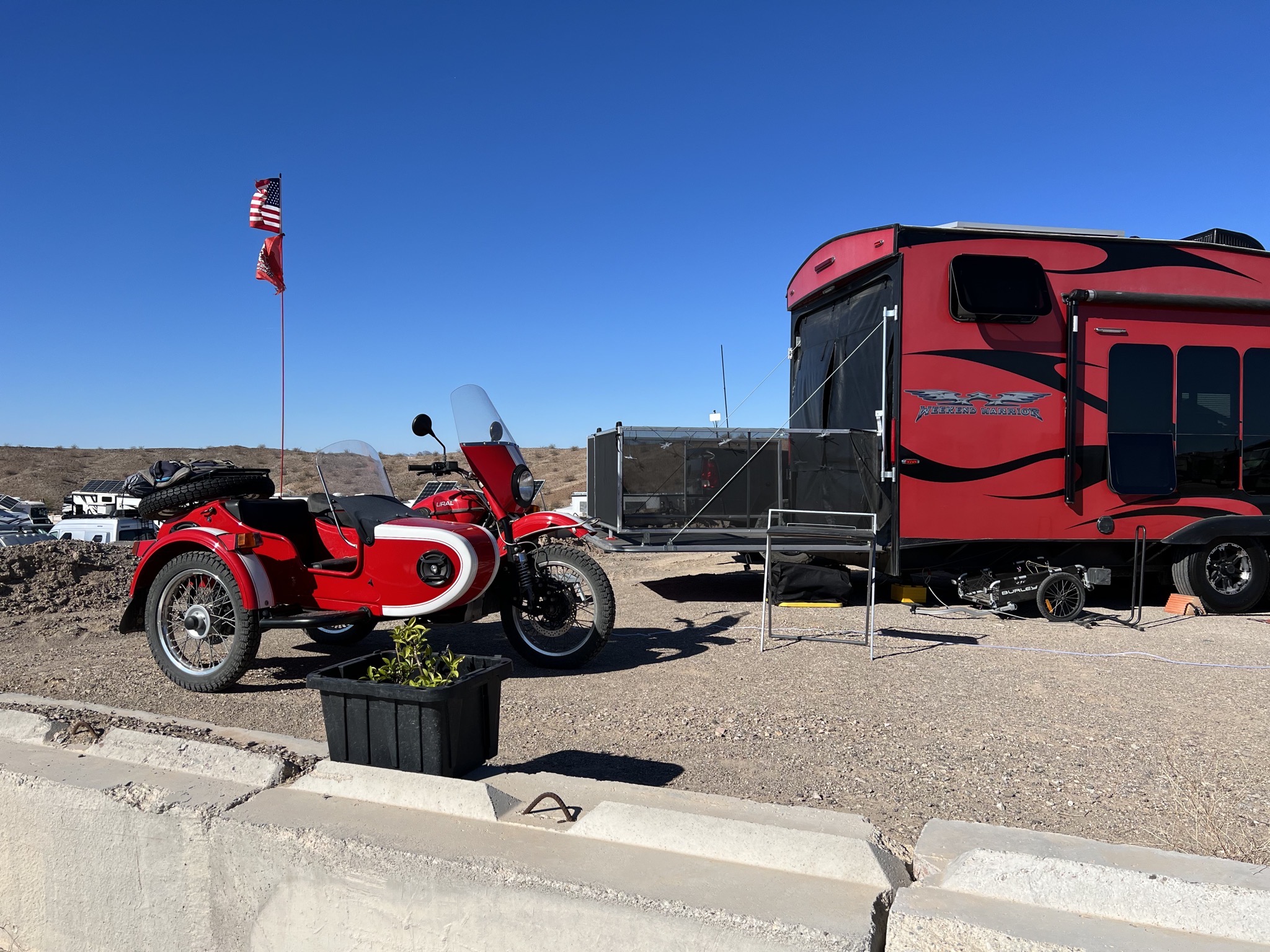 Nice motorcycle with sidecar
