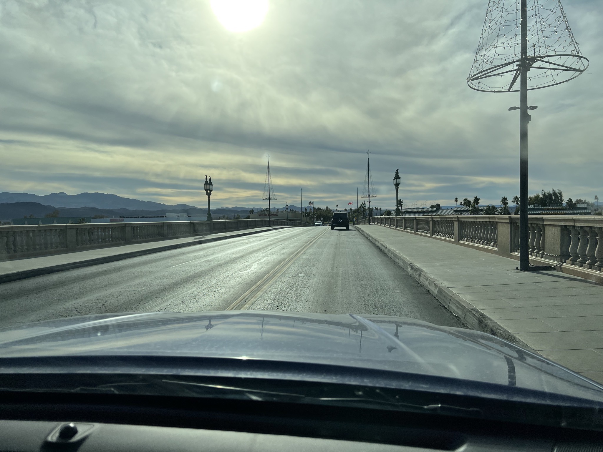 Driving over the bridge