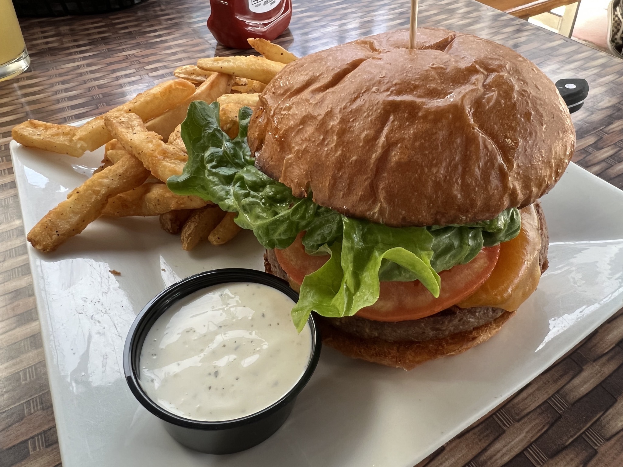 Burger and fries