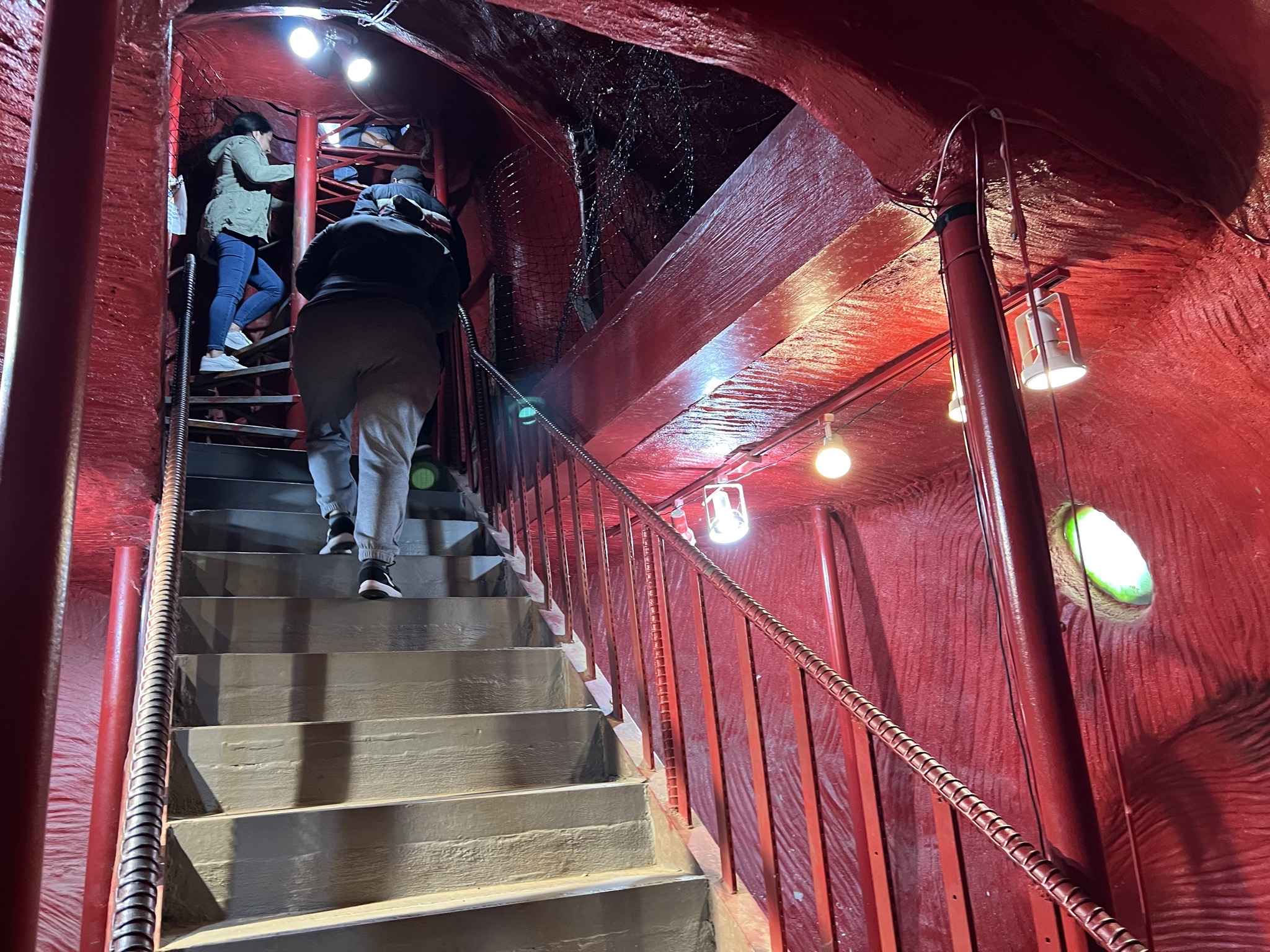 Stairs inside dinosaur