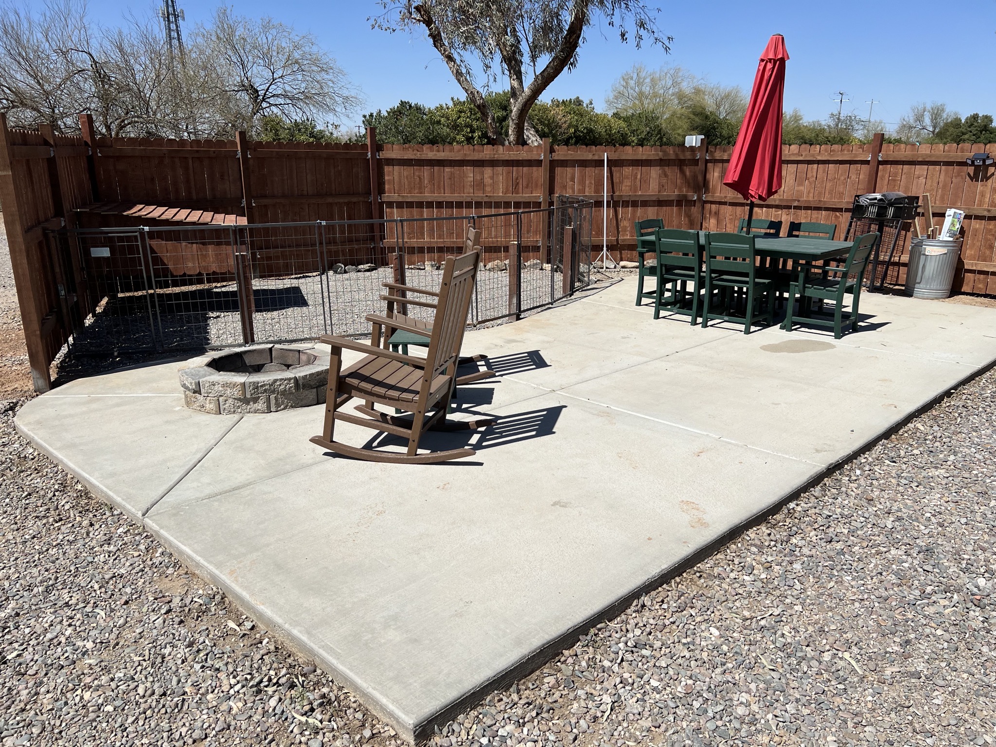 Patio site with dog run