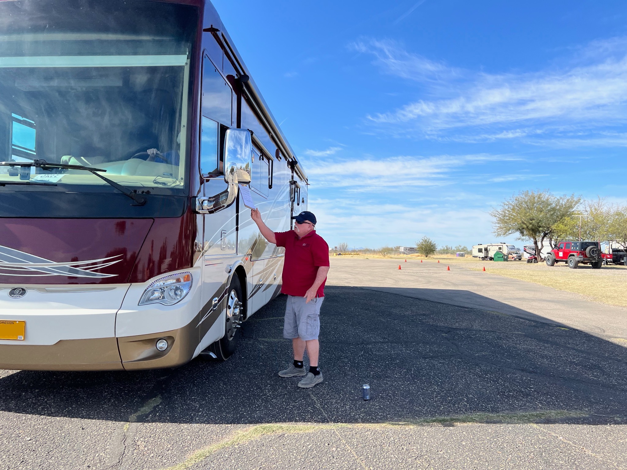 RV driving school backing