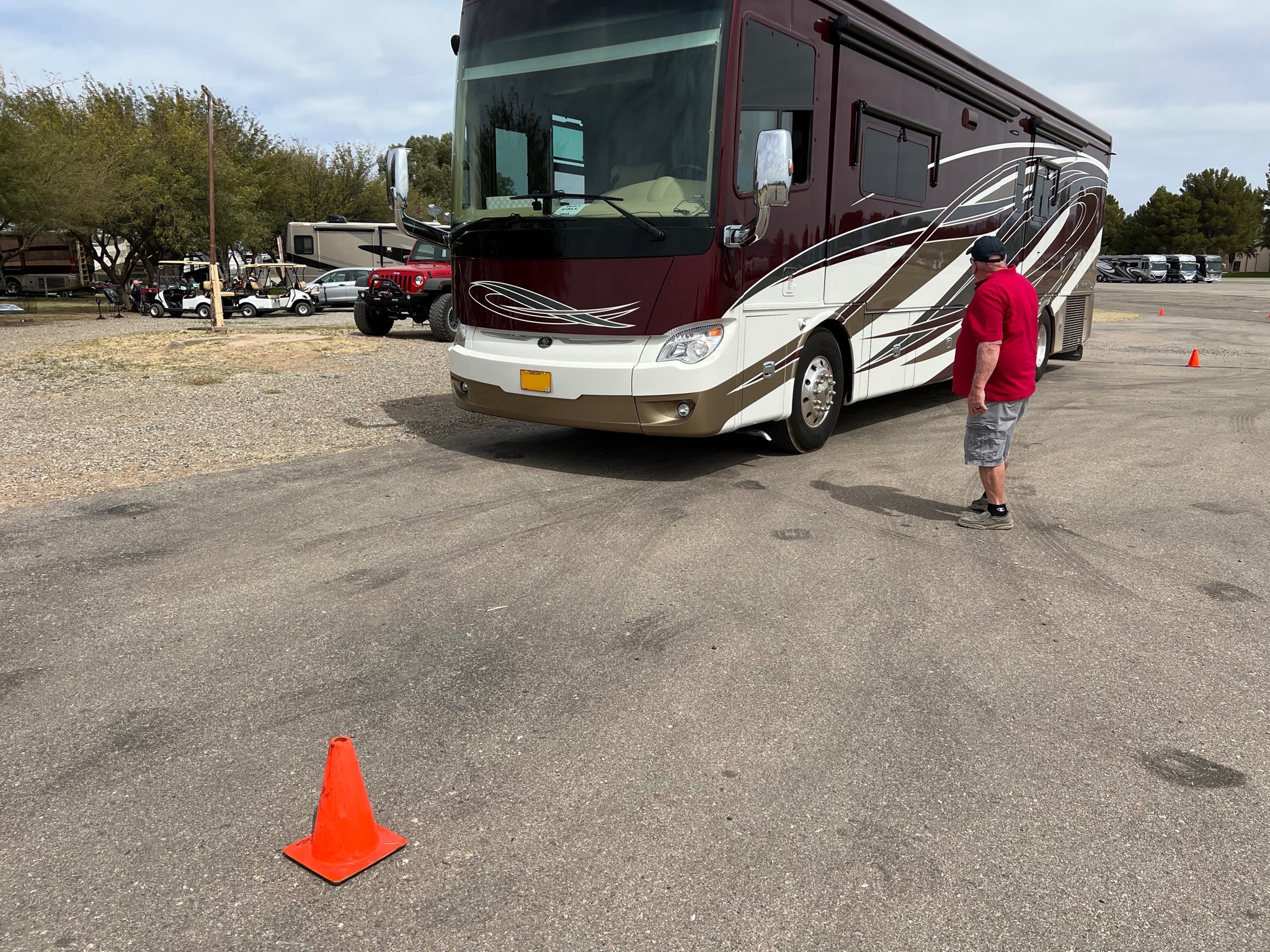 RV driving school backing