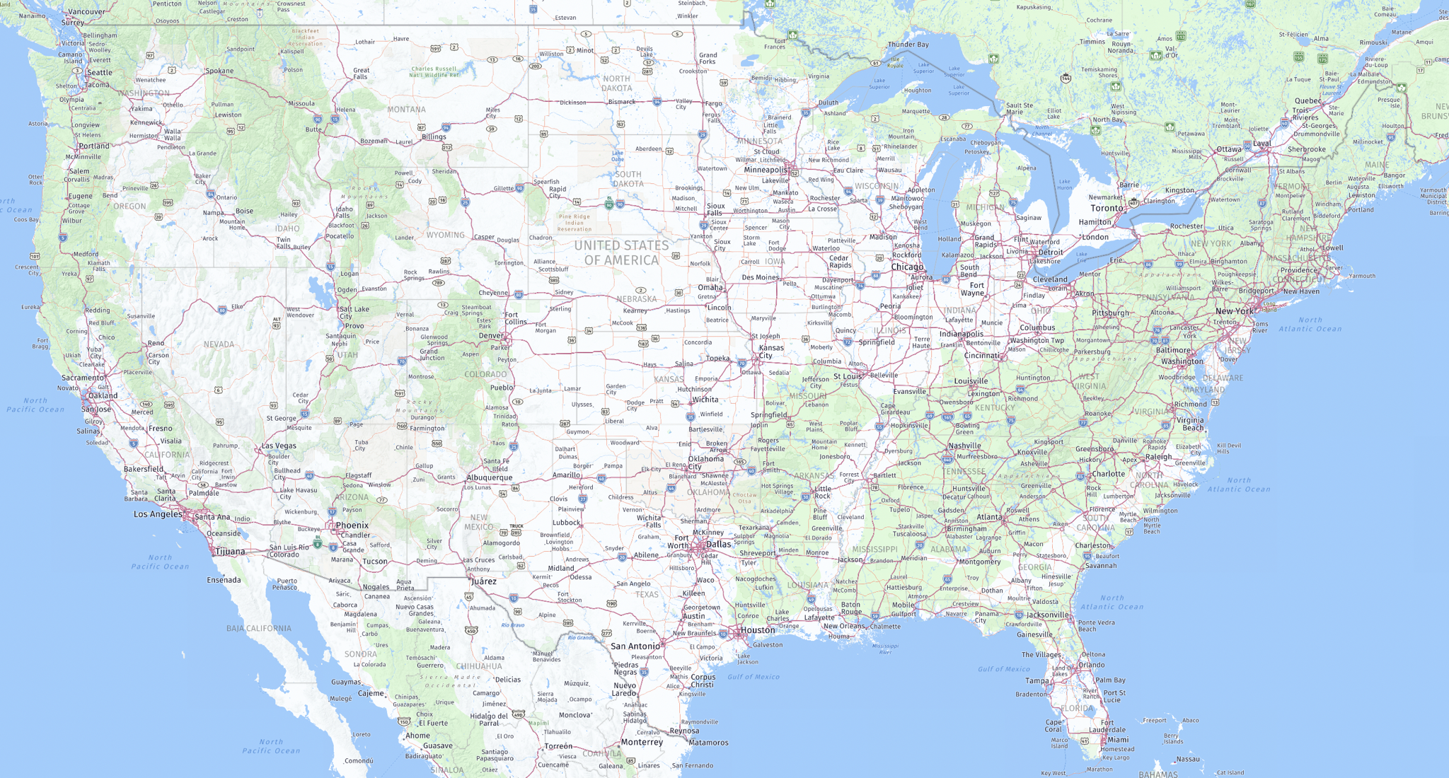 Route map USA