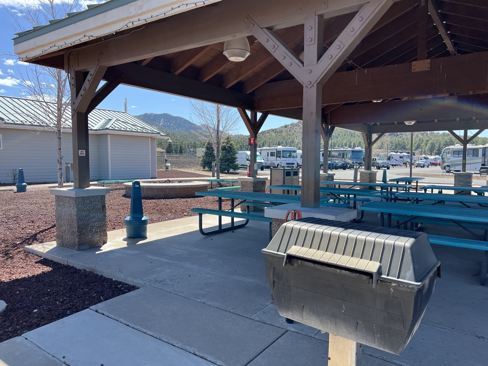Grill and tables