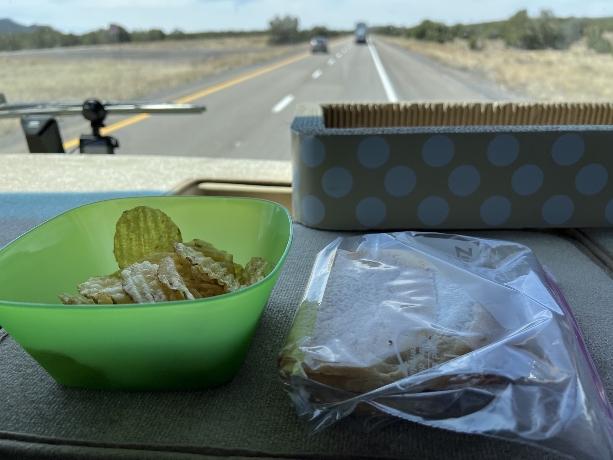 Chips and sandwich for lunch