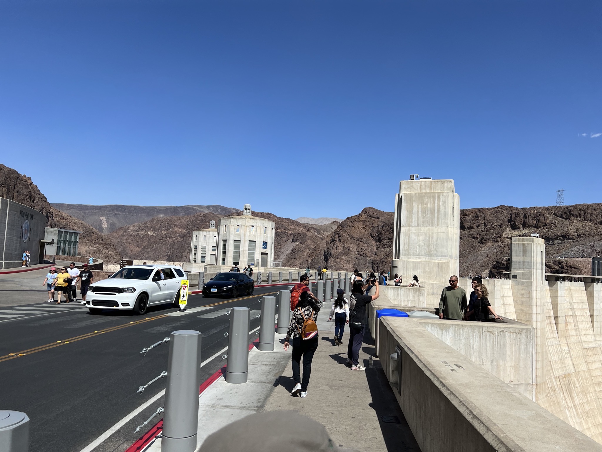 Walking over the dam