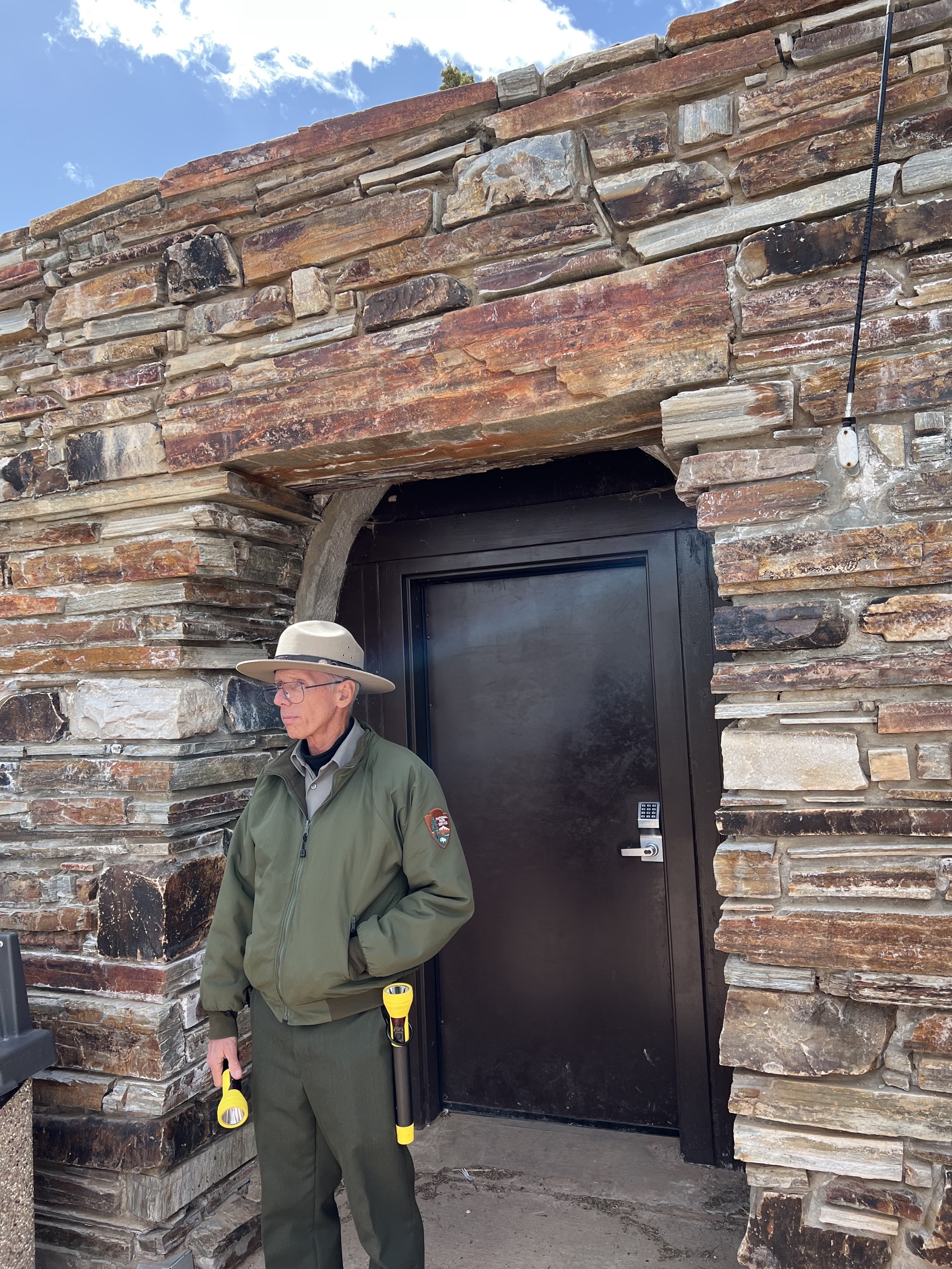 Ranger at cave entrance