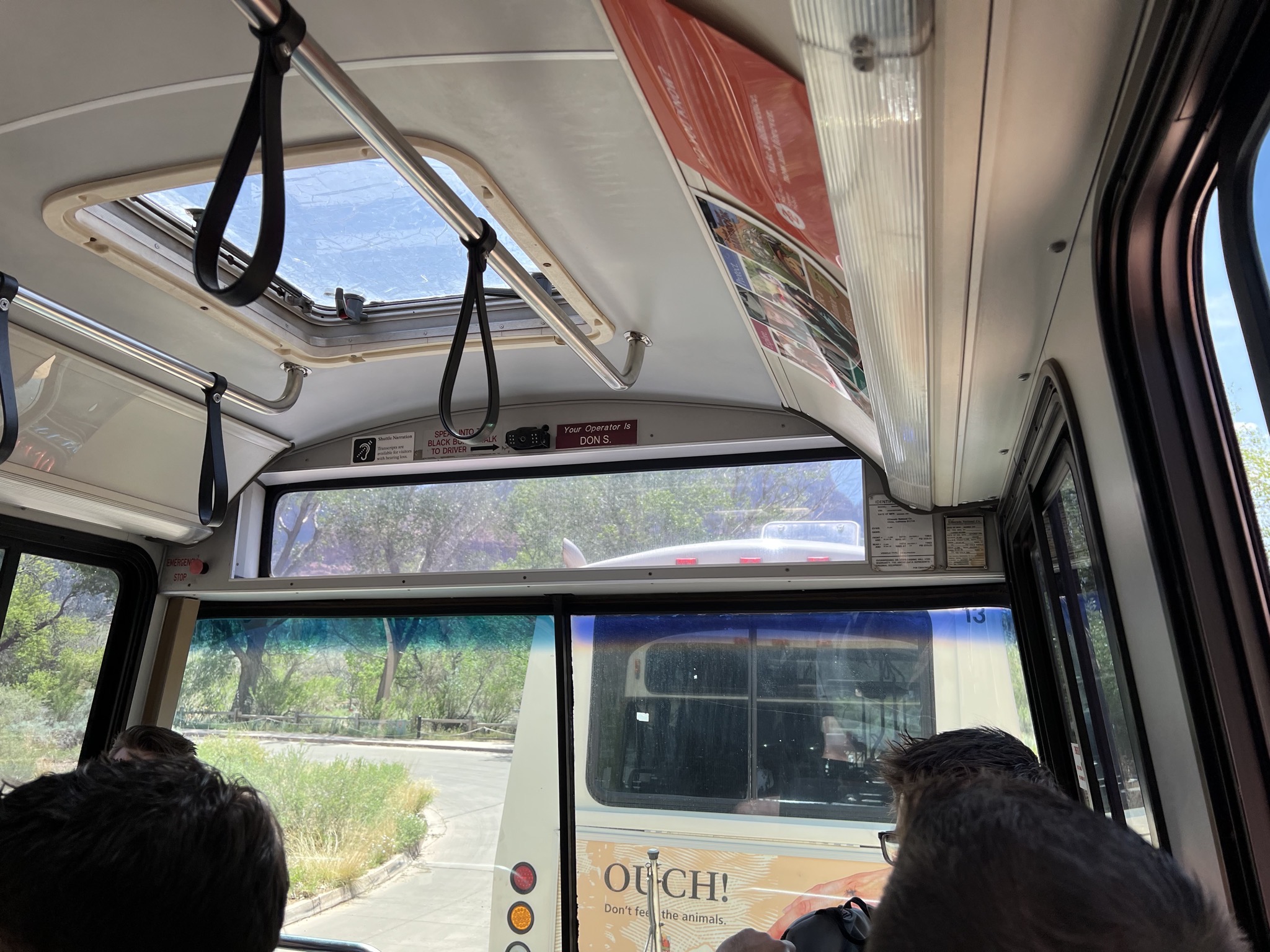 On the shuttle bus