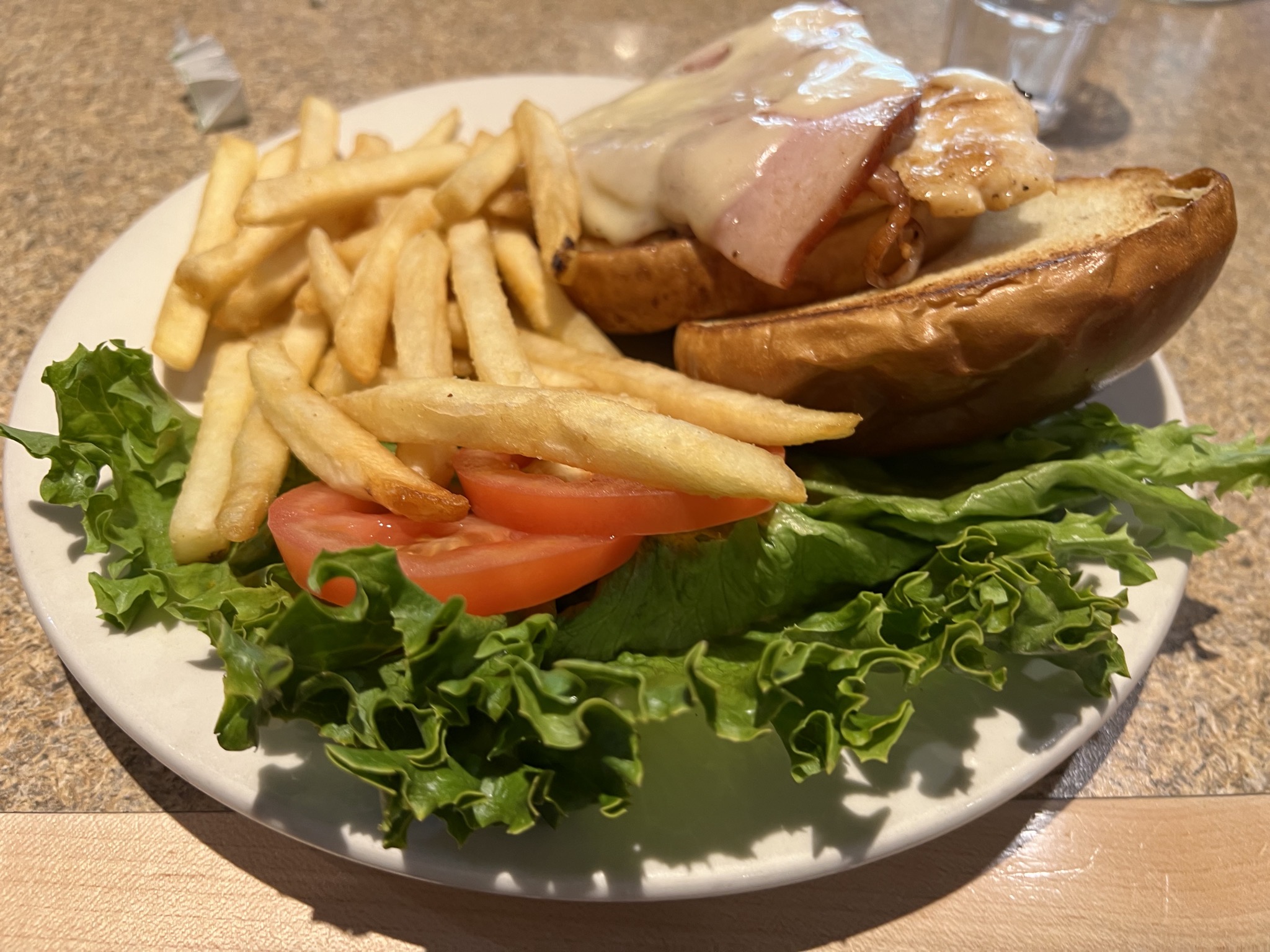 Chicken cordon bleu burger