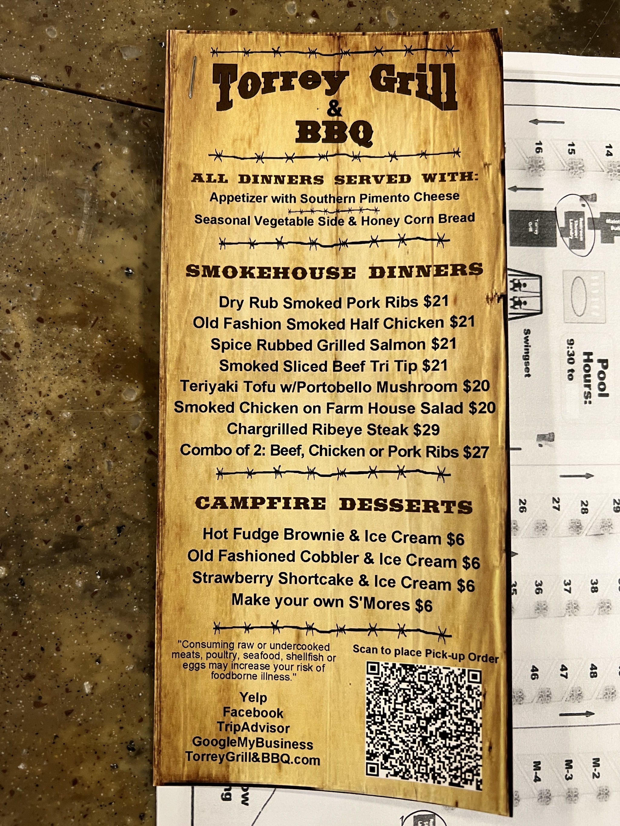 BBQ menu