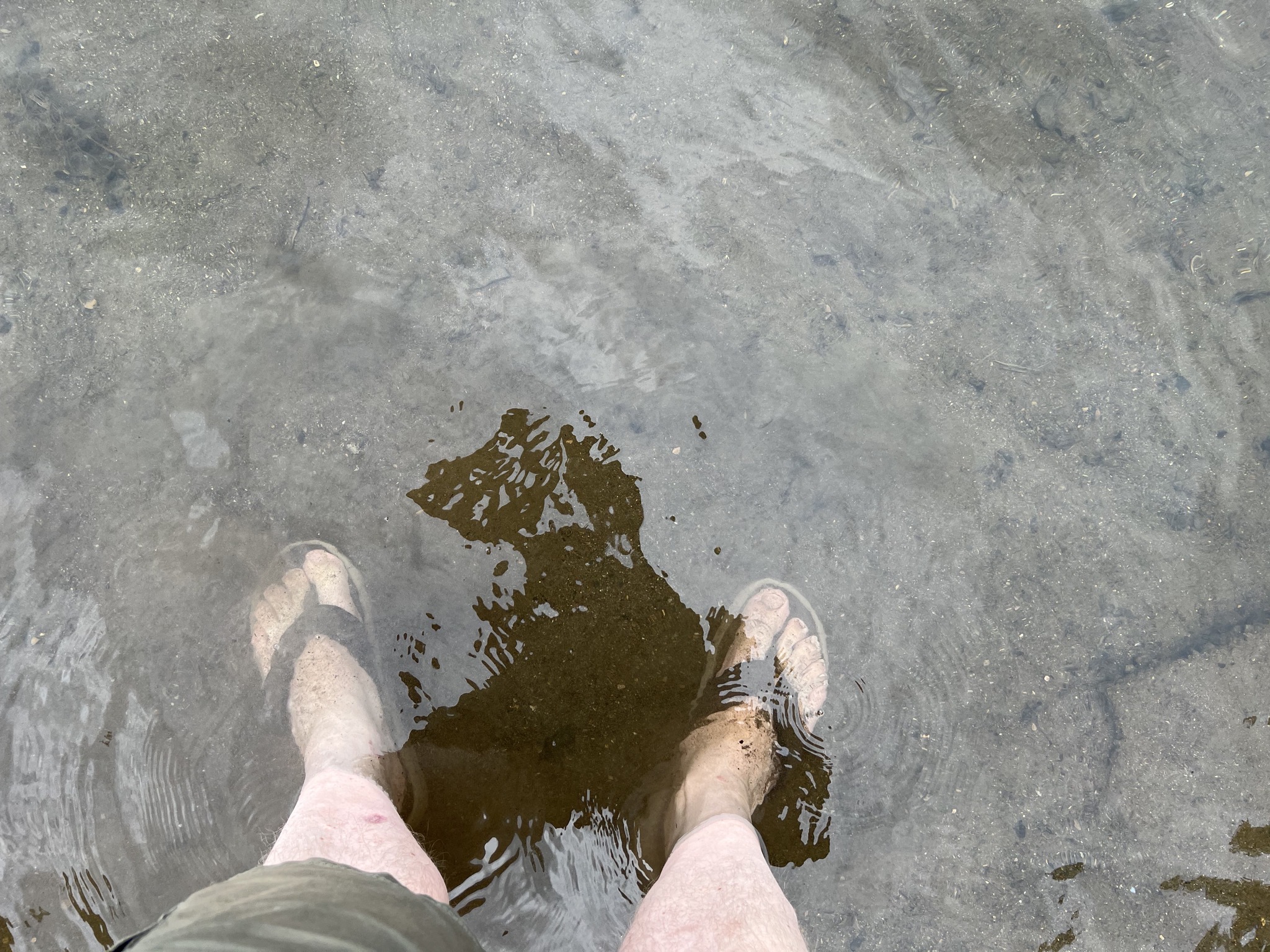 Standing in river