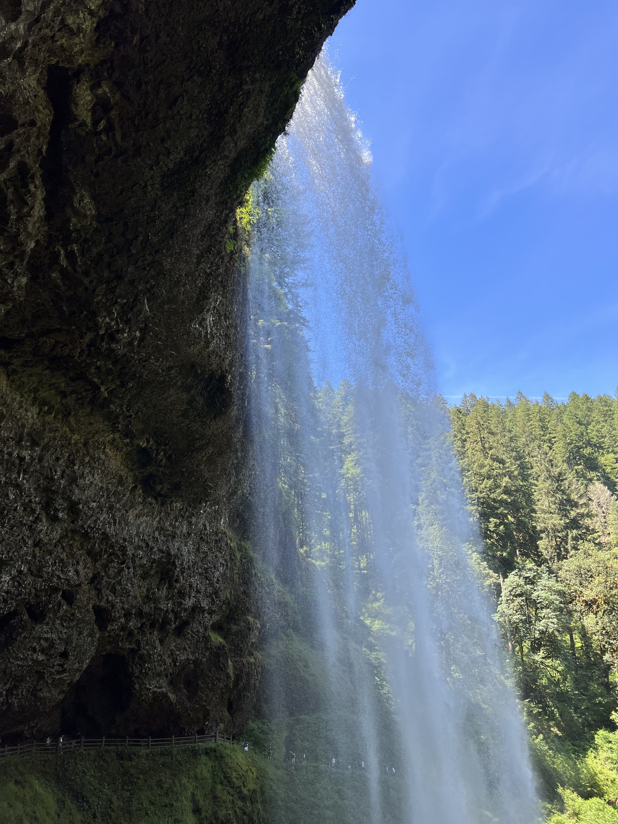 Behind the falls
