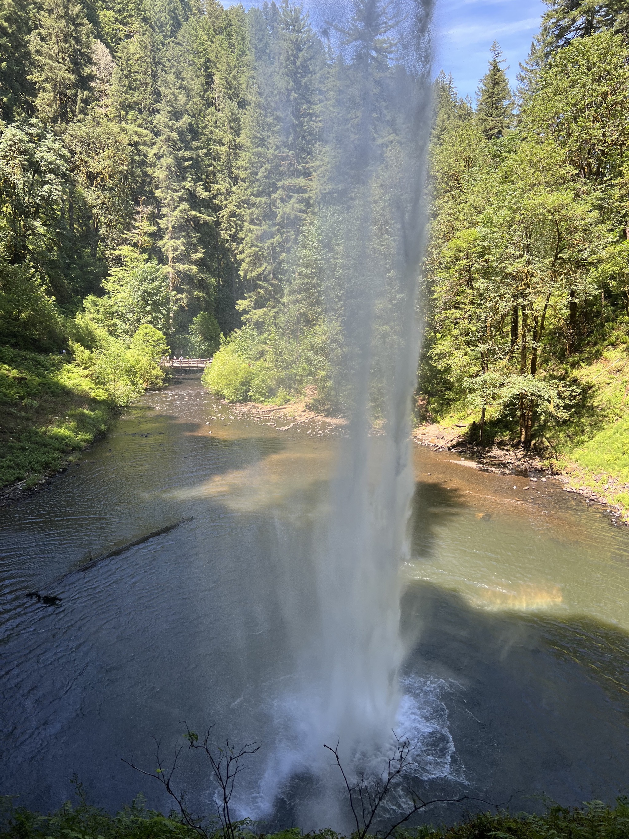 Behind the falls