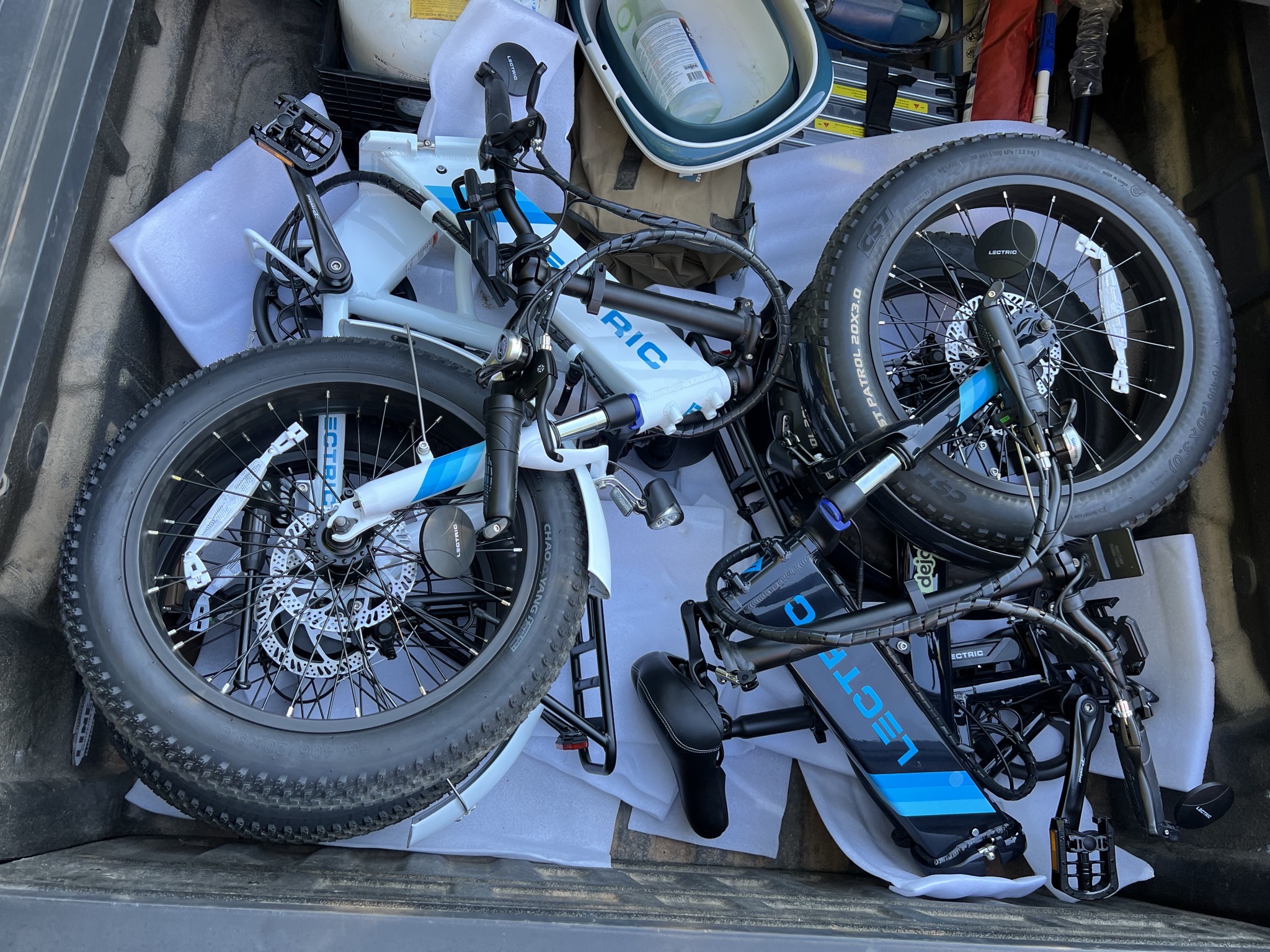 Two bikes in truck bed