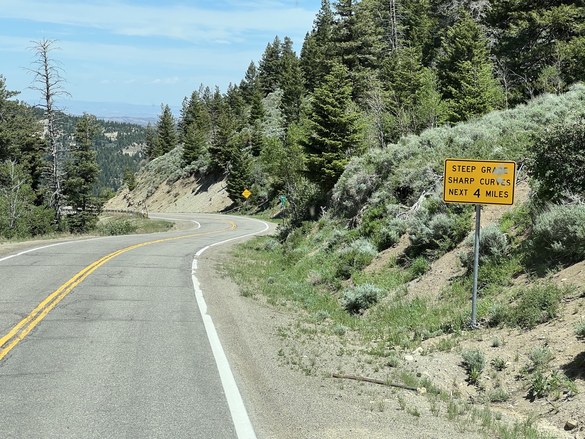 Steep grade, sharp curves