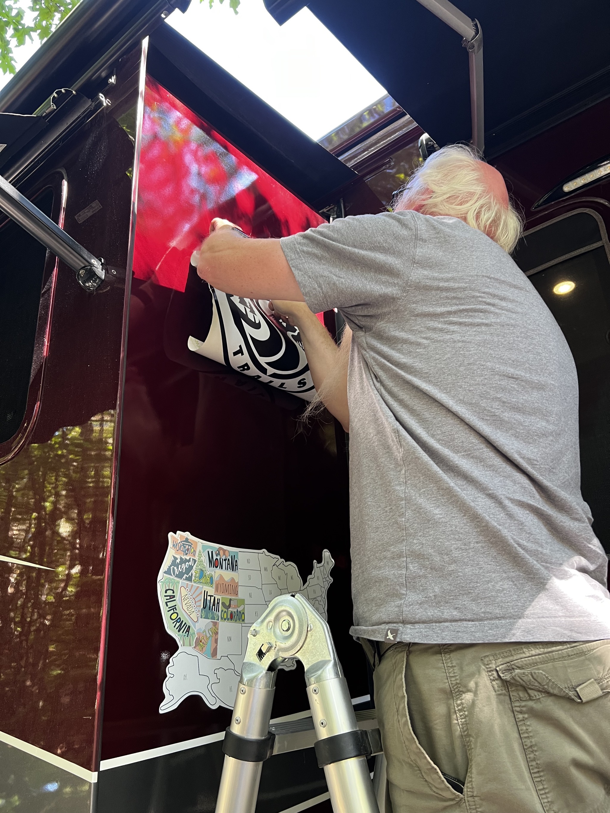 David adding sticker