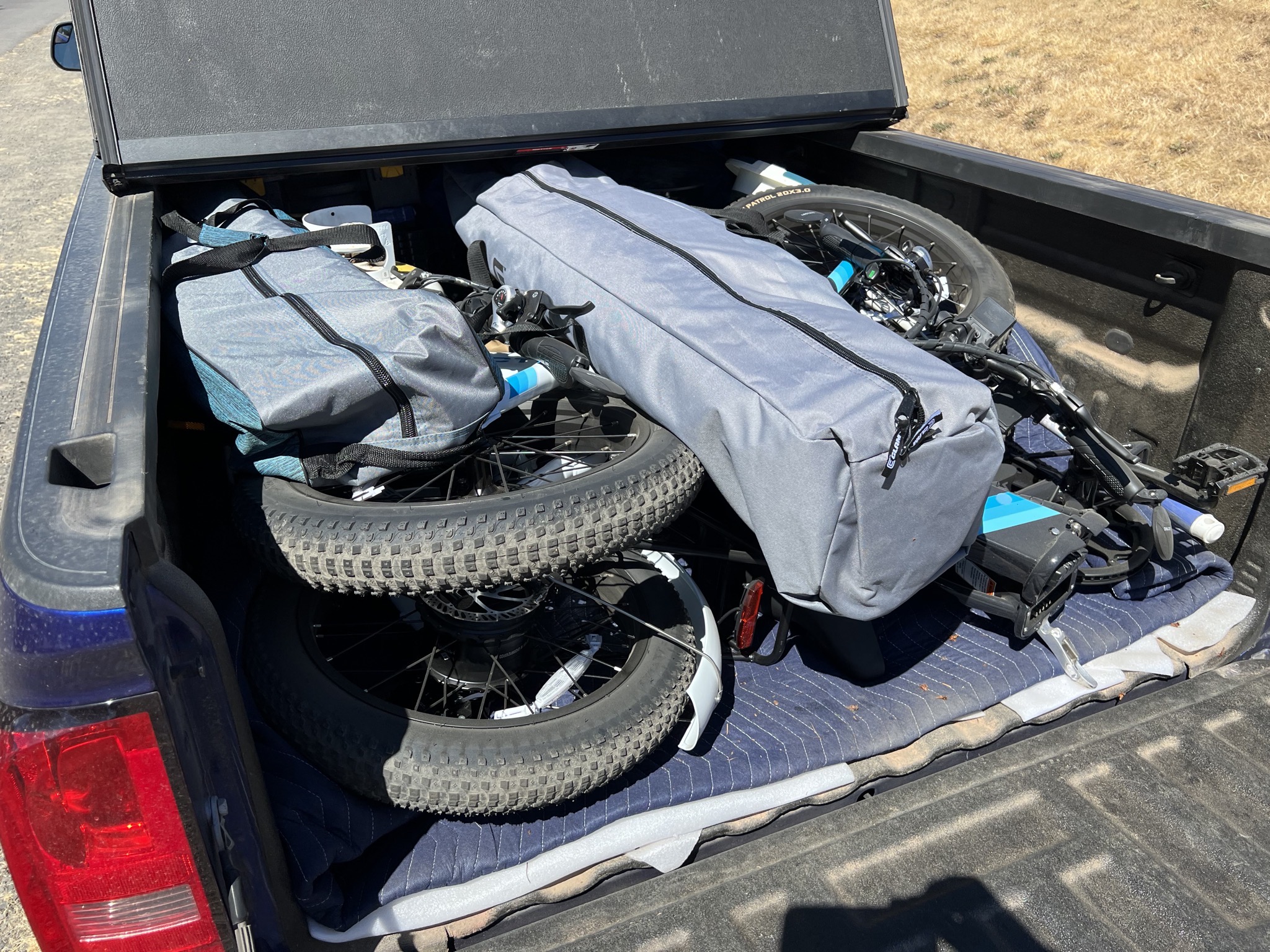 Bikes etc in bed of truck