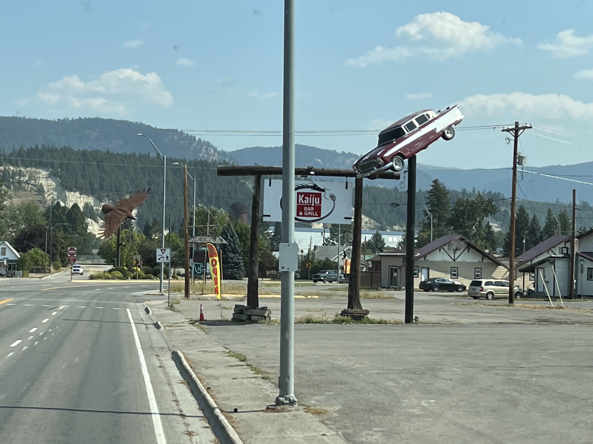 Car on a pole