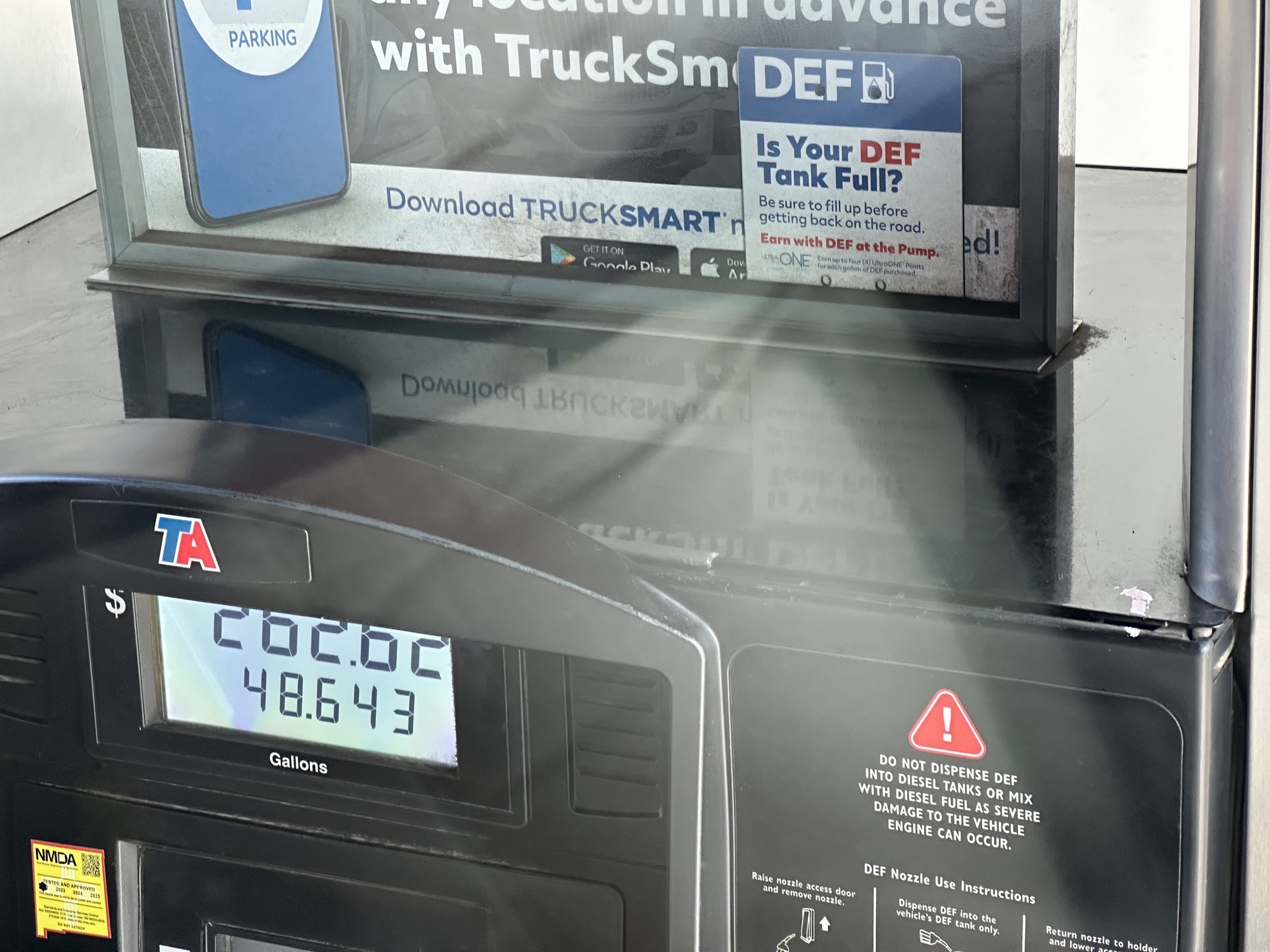 Third of a tank of diesel