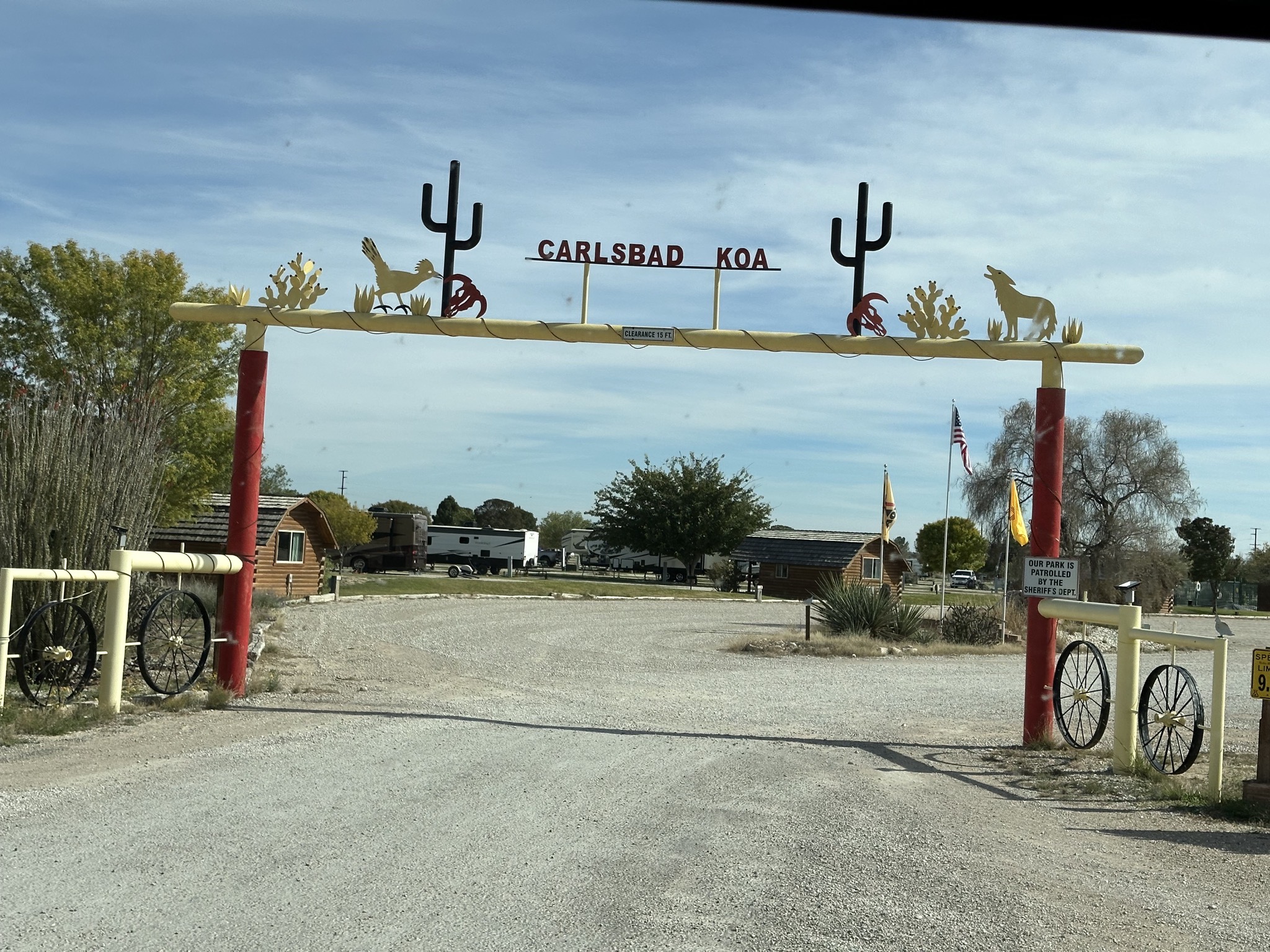 Carlsbad KOA entrance