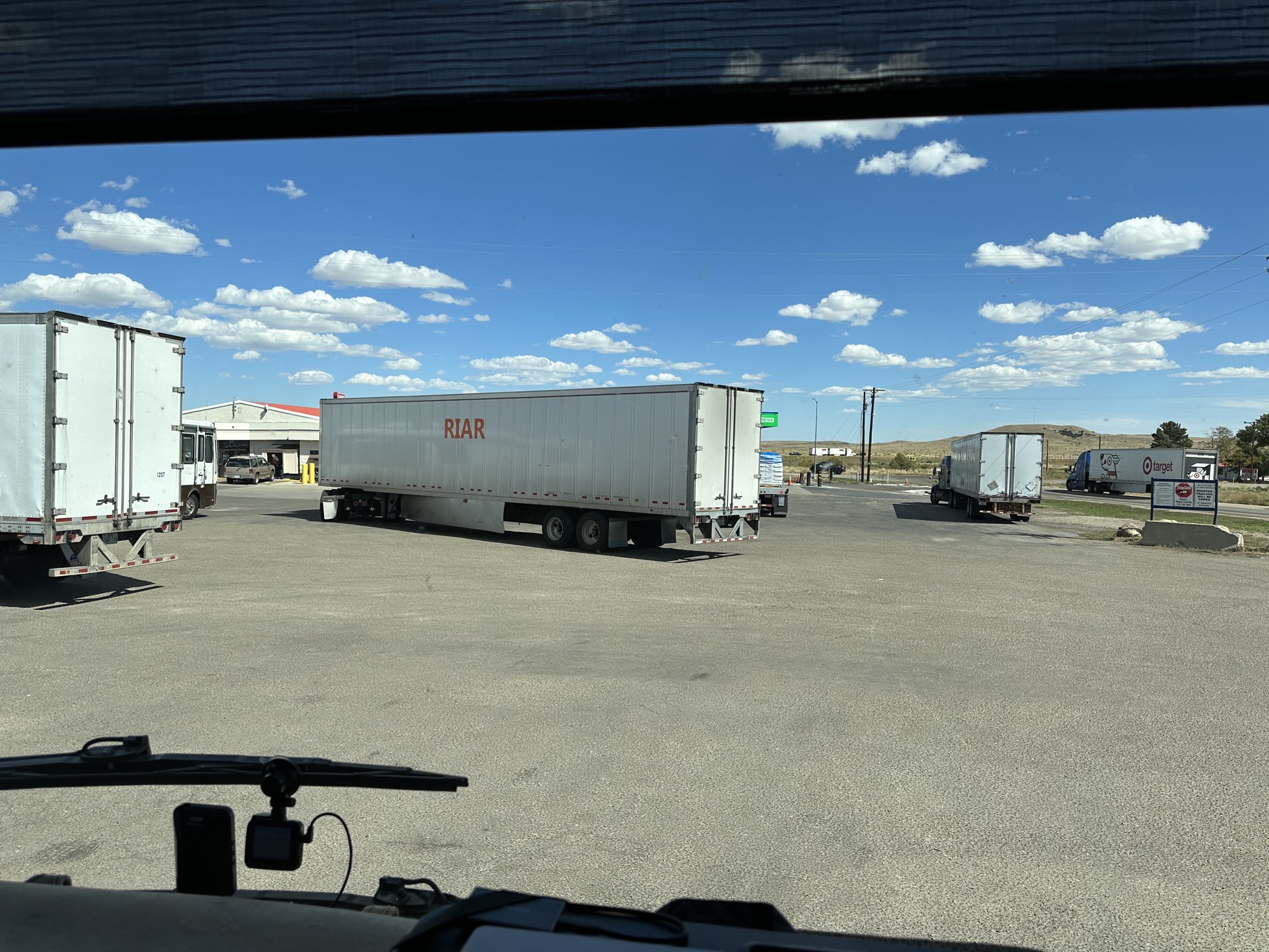 Busy truck stop