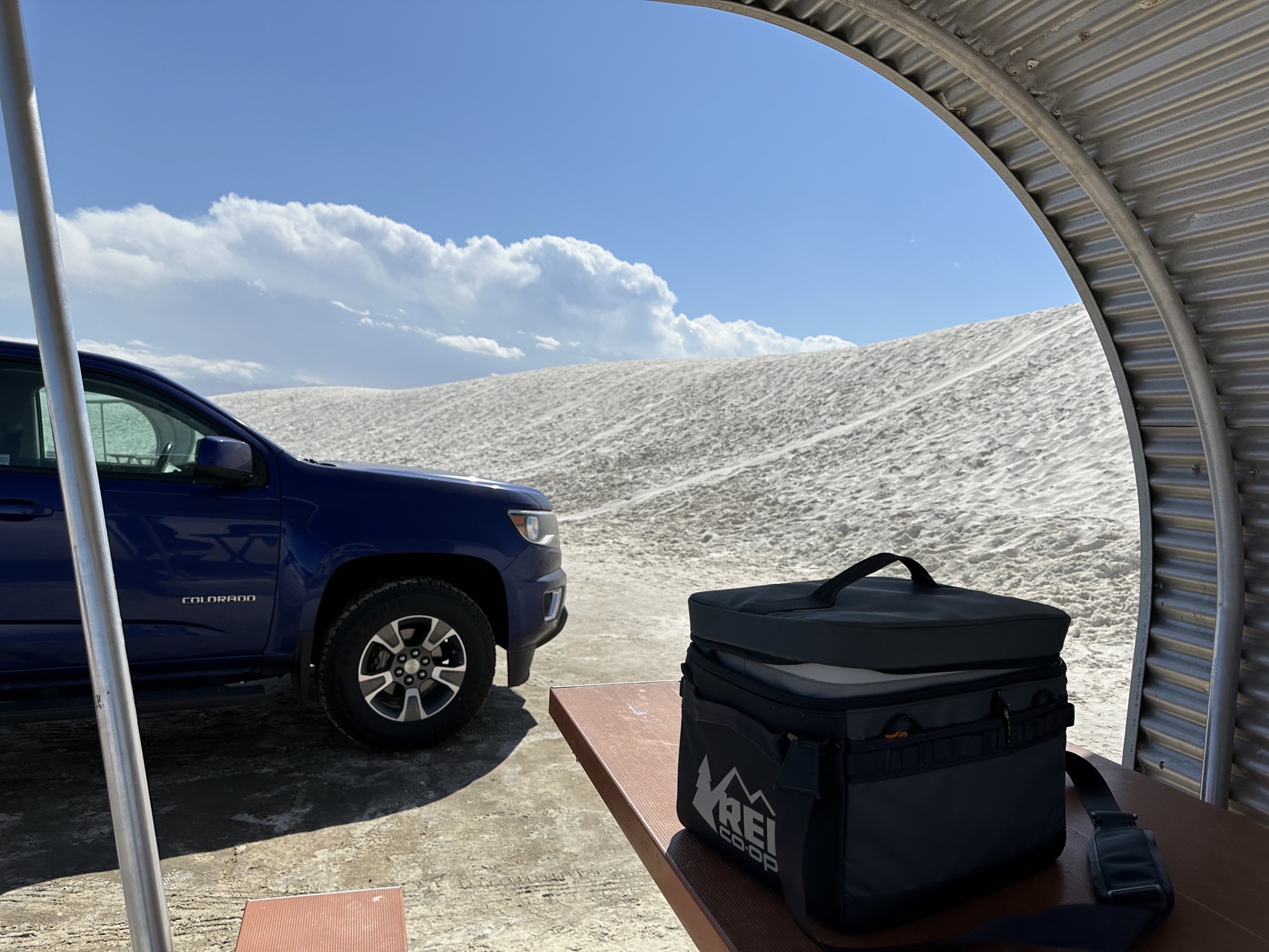Parked at a picnic shelter