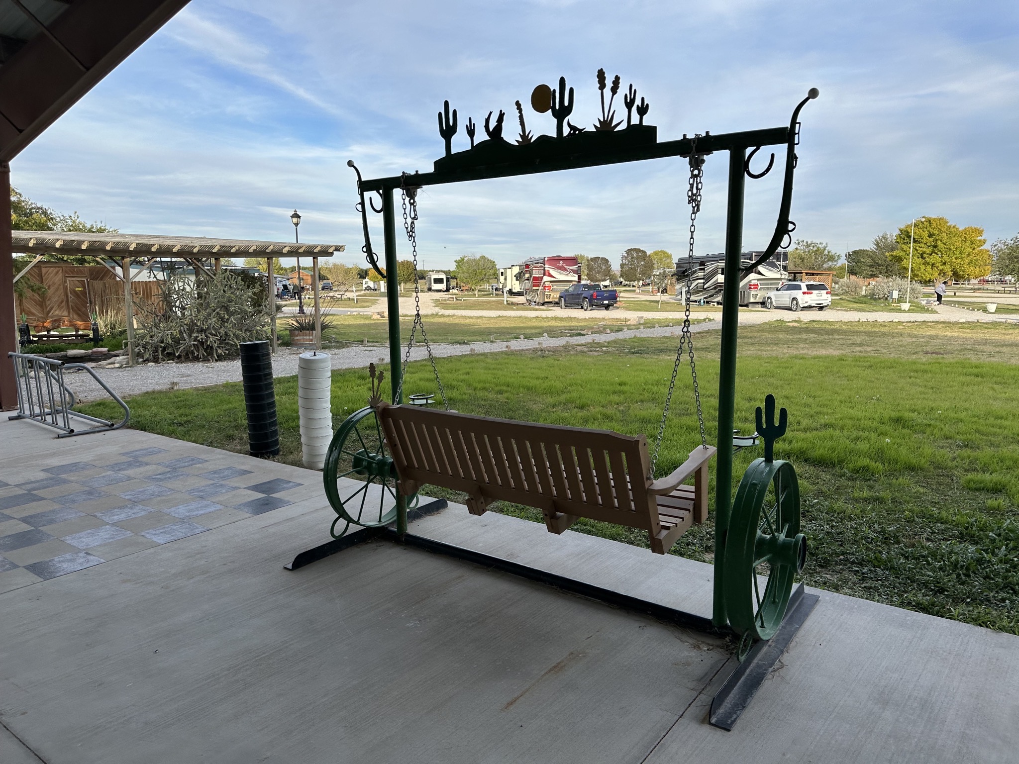 Giant checkers and swing seat