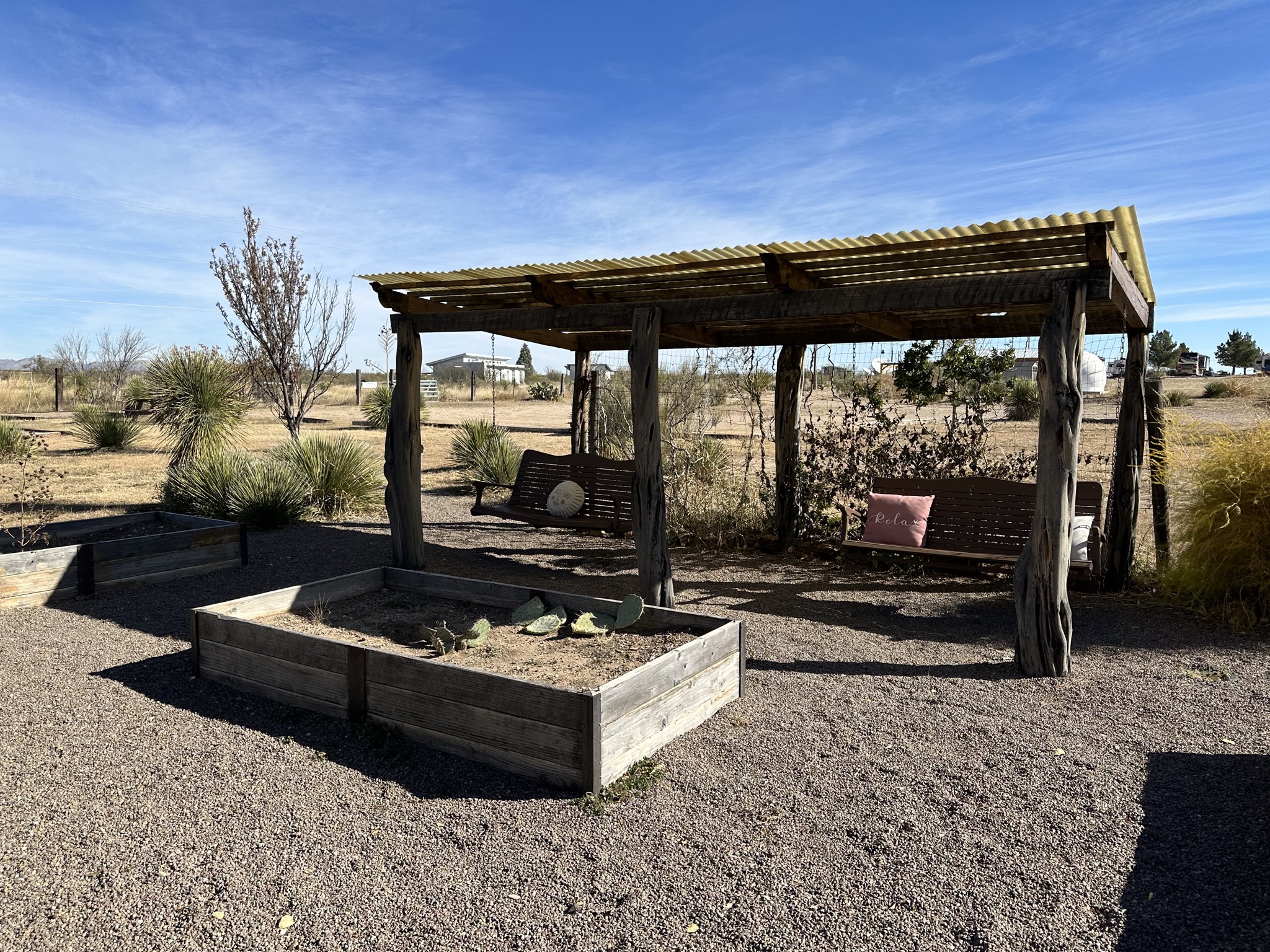 Seats and raised garden beds