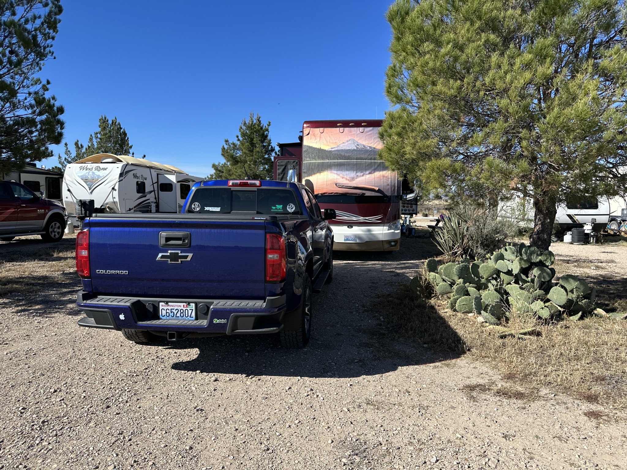 Our site with our truck in front