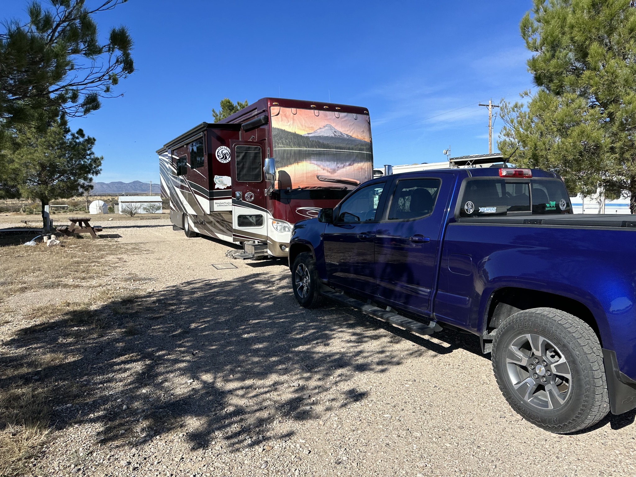 Our site with our truck in front