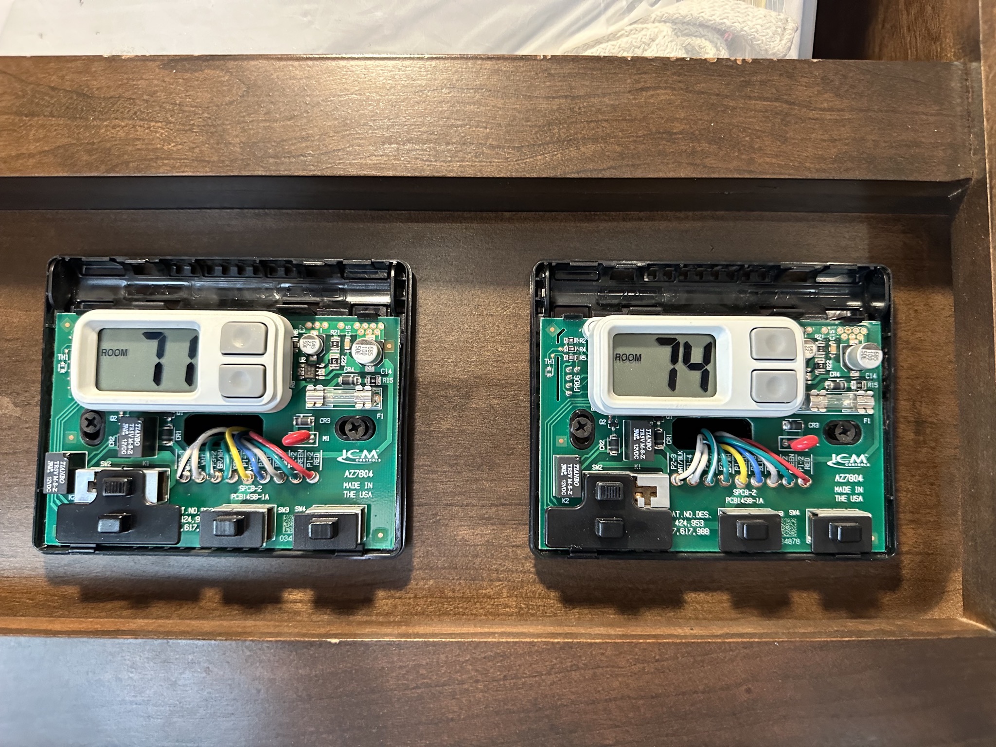 Front and mid thermostats