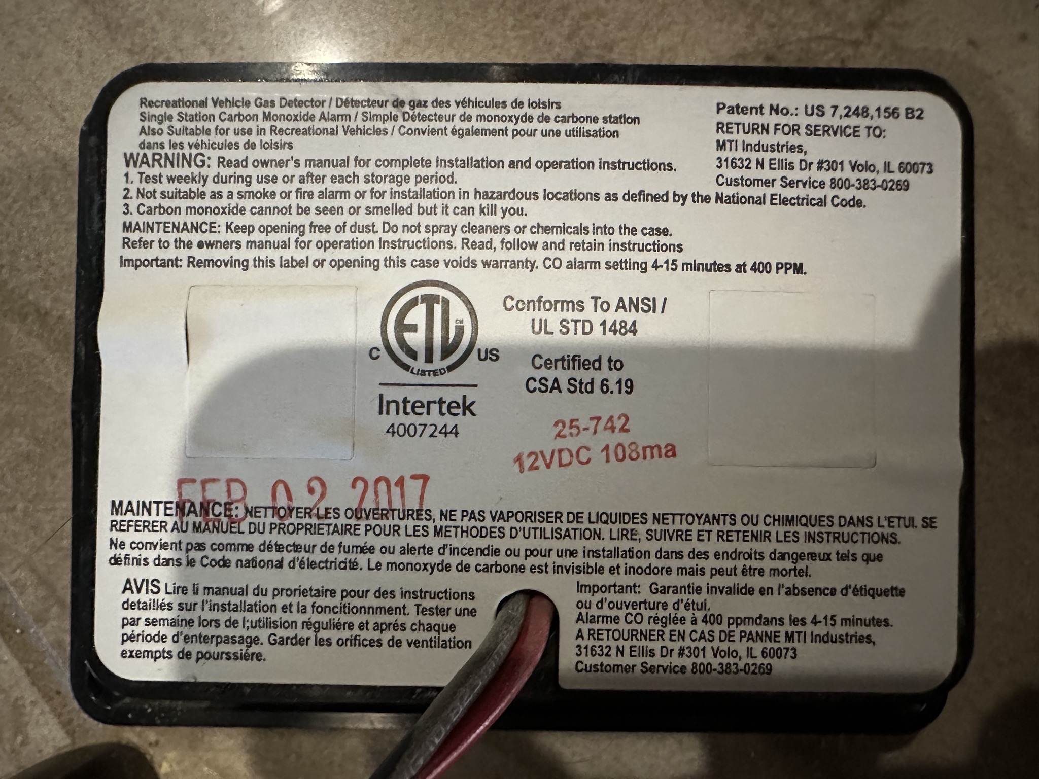Manufacture date