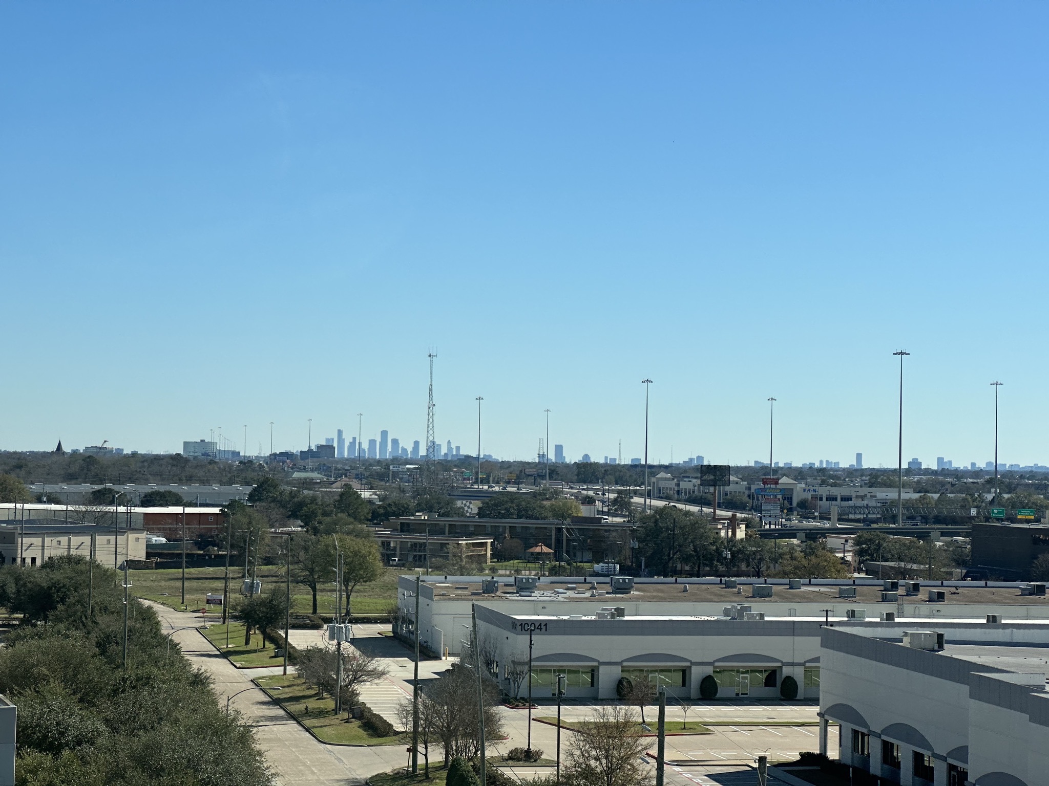 Houston downtown in the distance