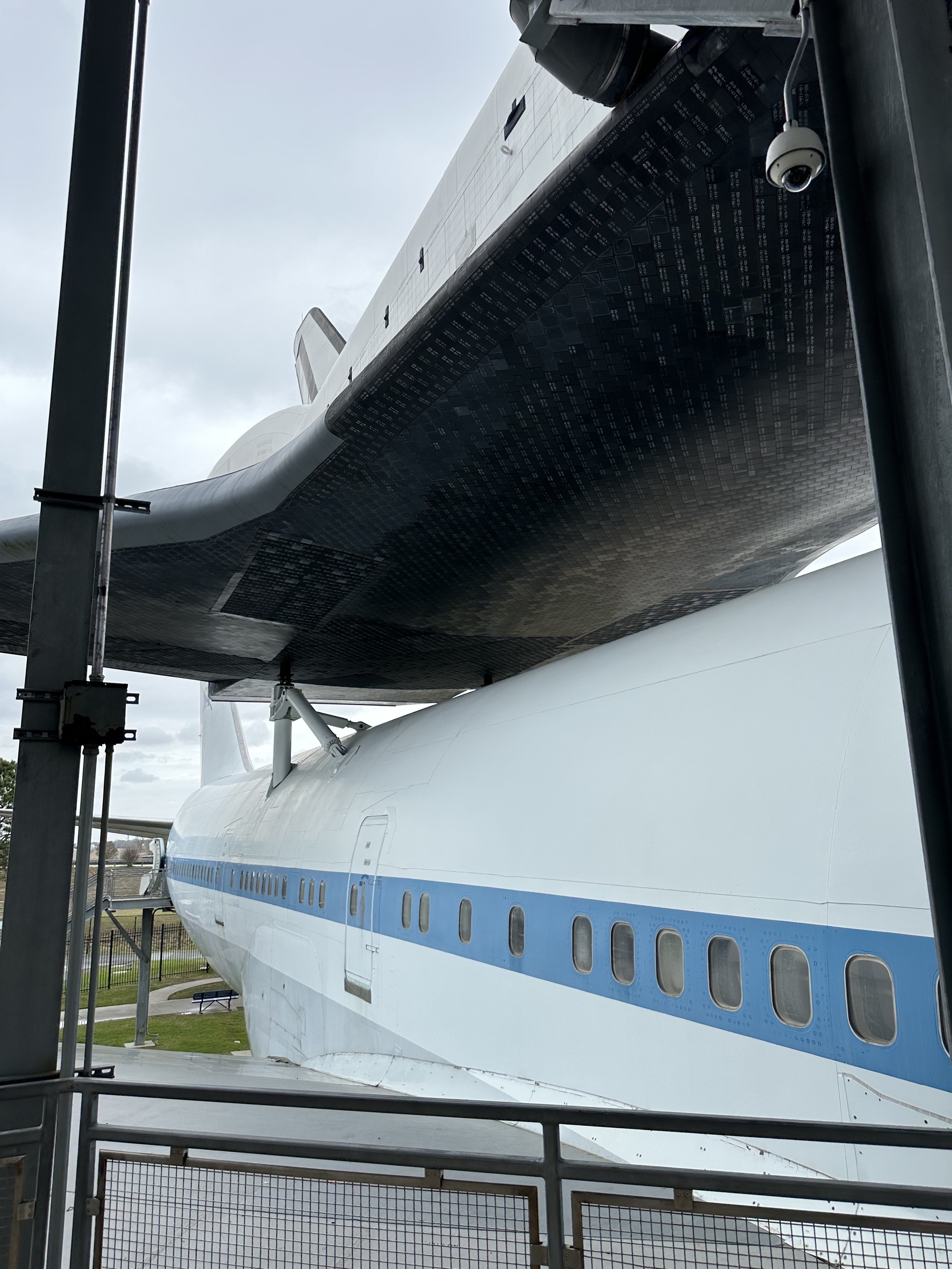 Shuttle on plane