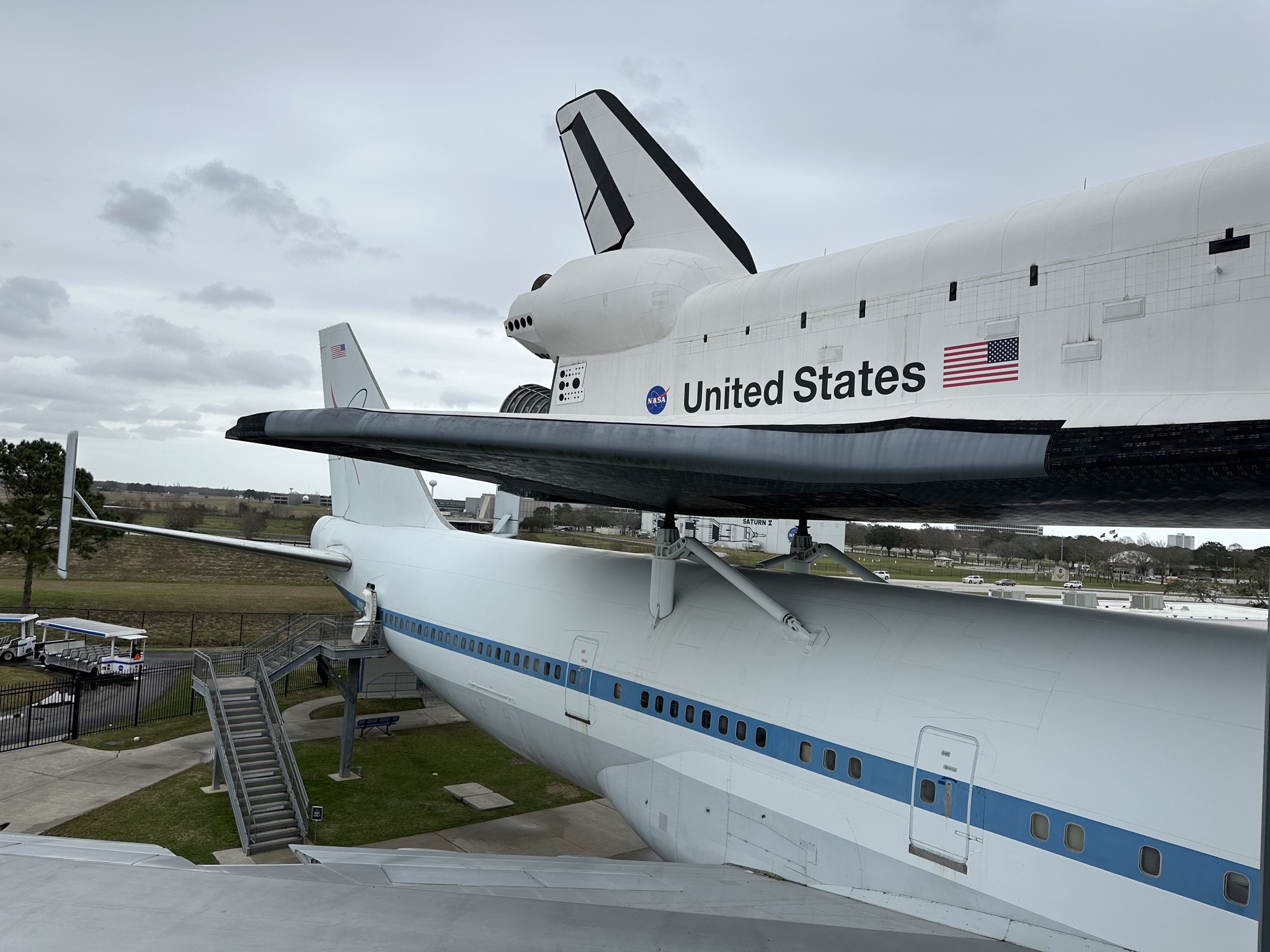 Shuttle on plane