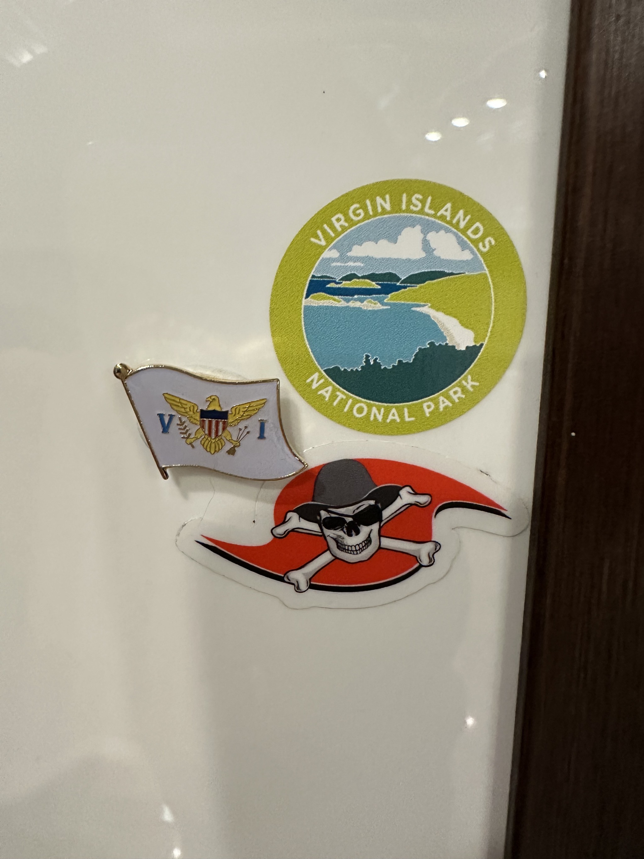 Virgin Islands stickers and pin