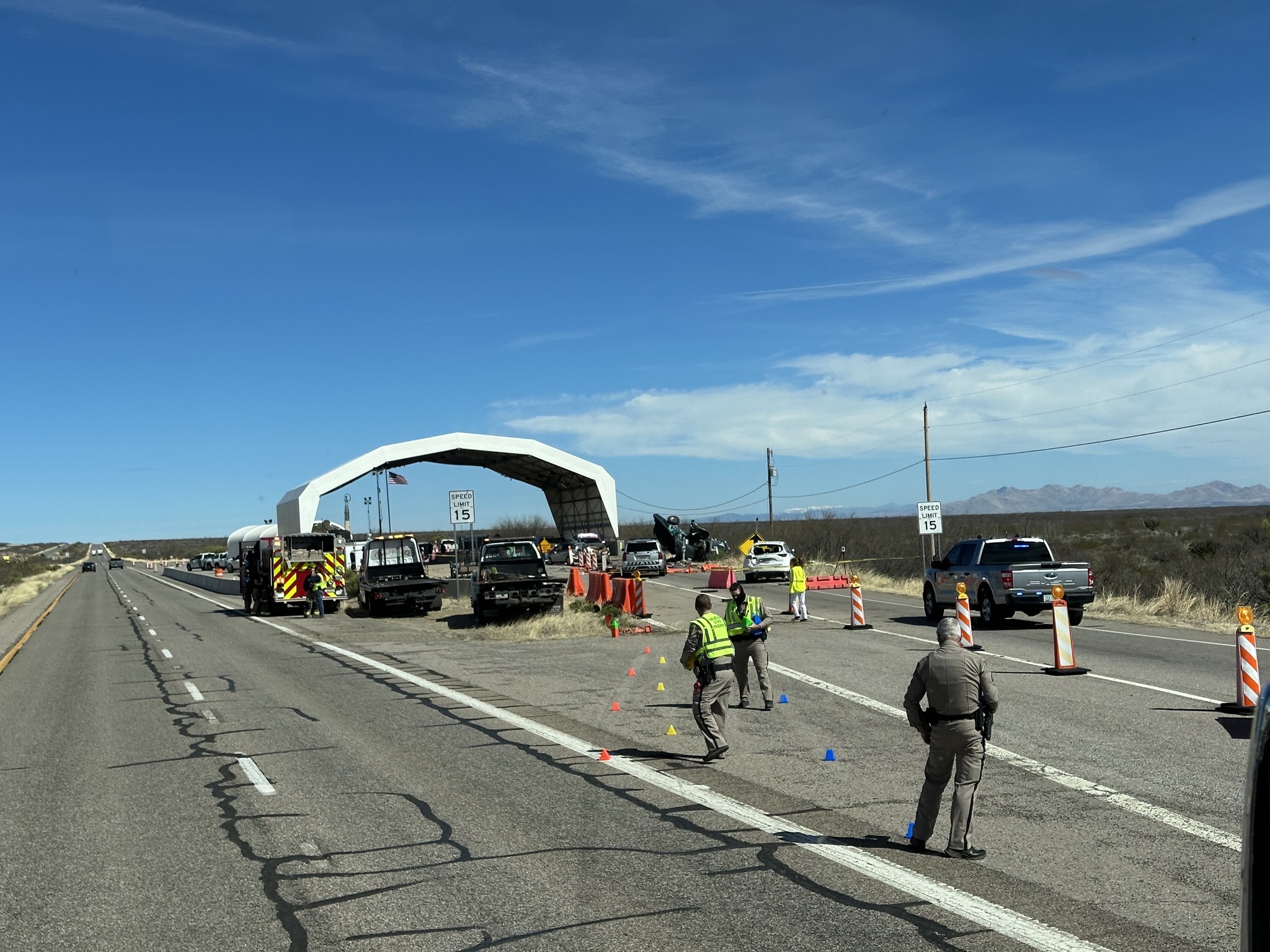 Accident at inspection station
