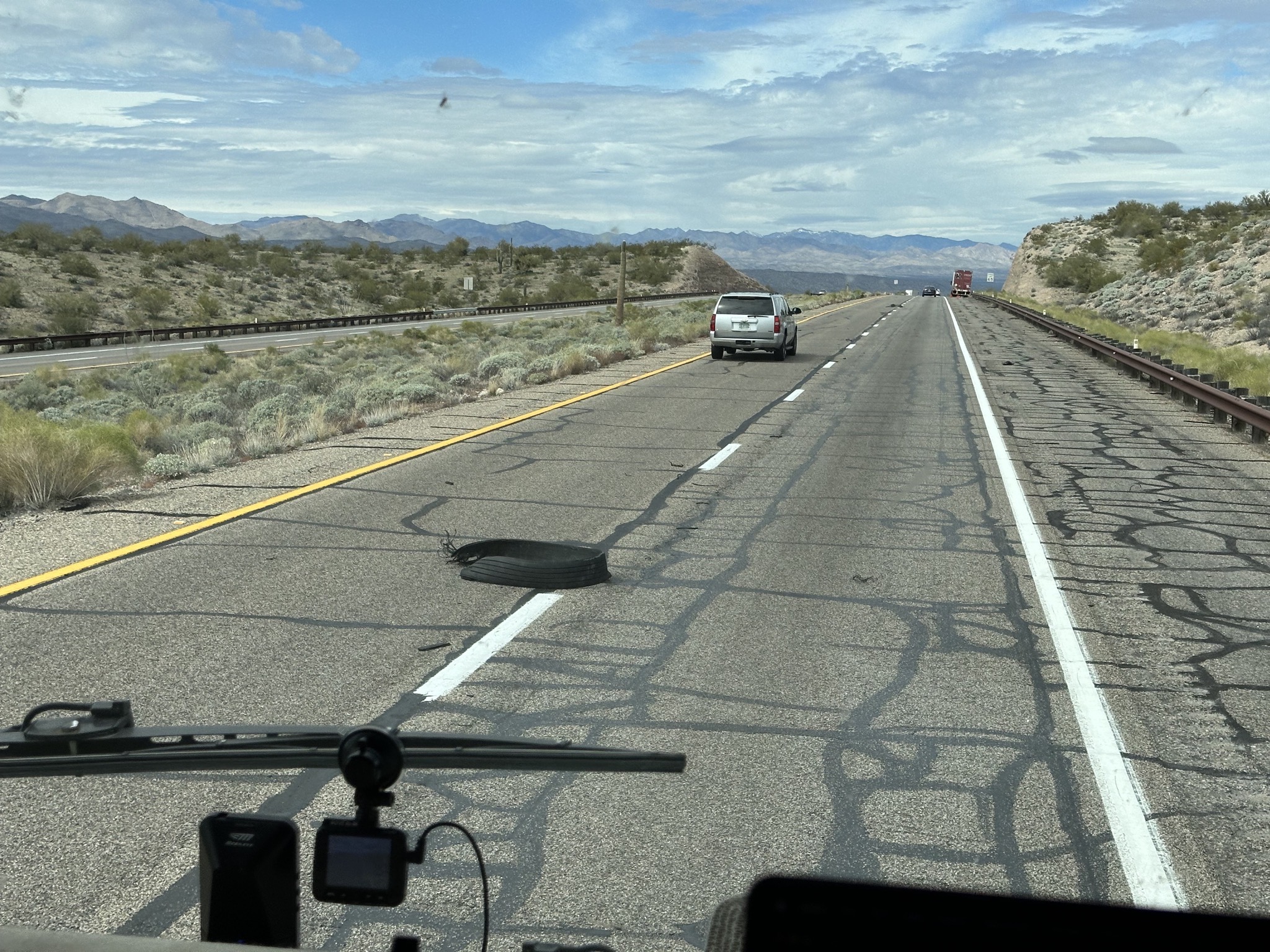 Tire on road