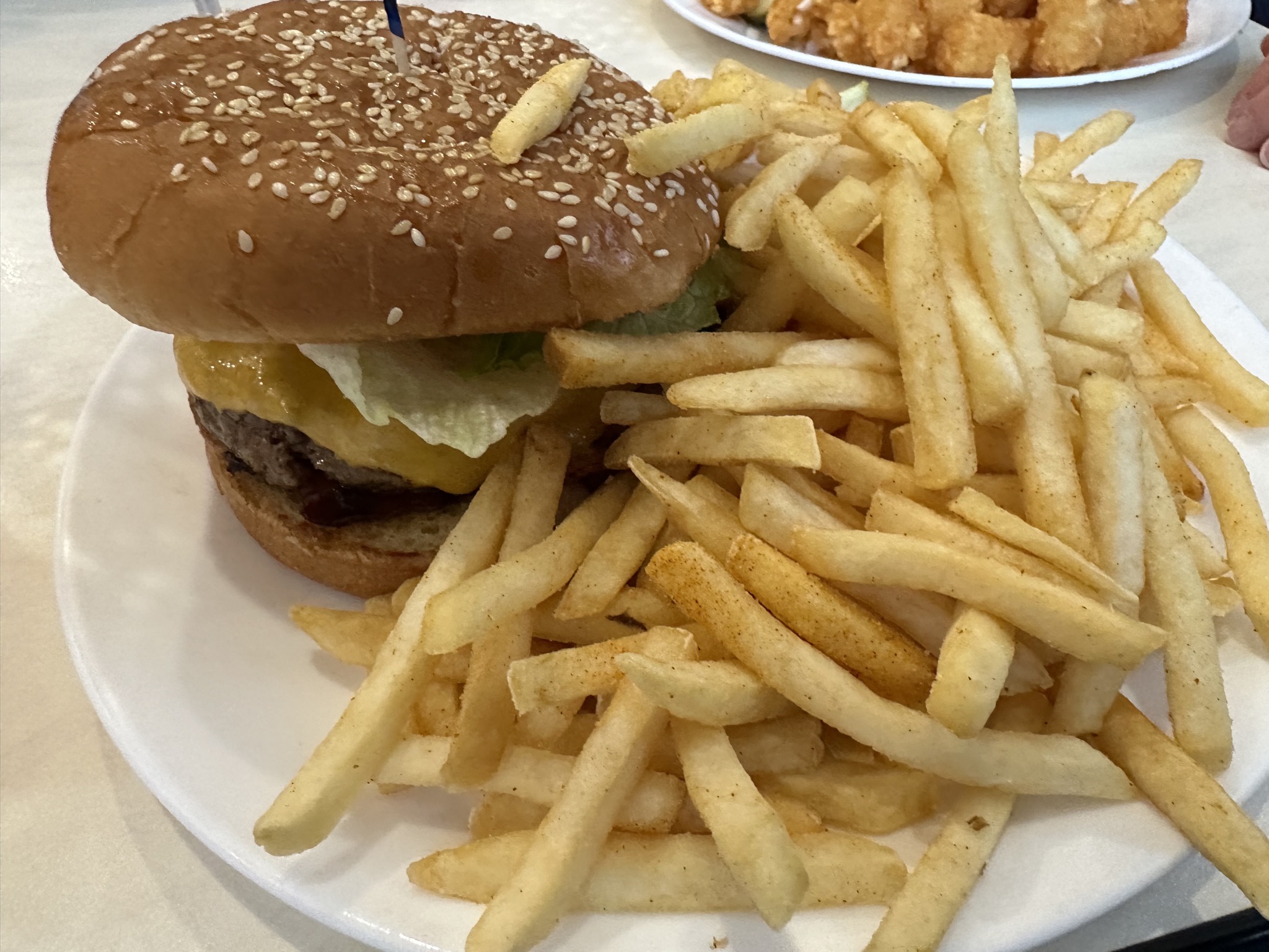 Burger and fries