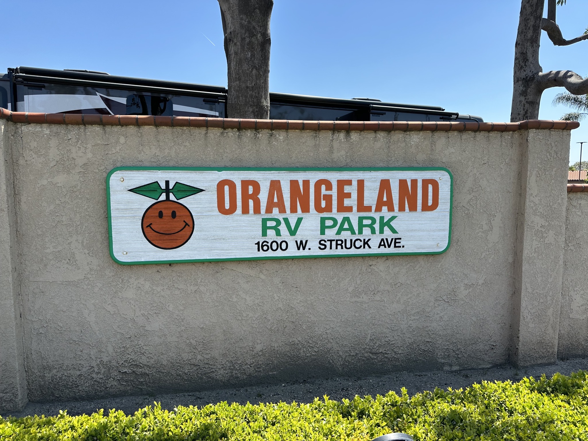 Orangeland RV Park entrance