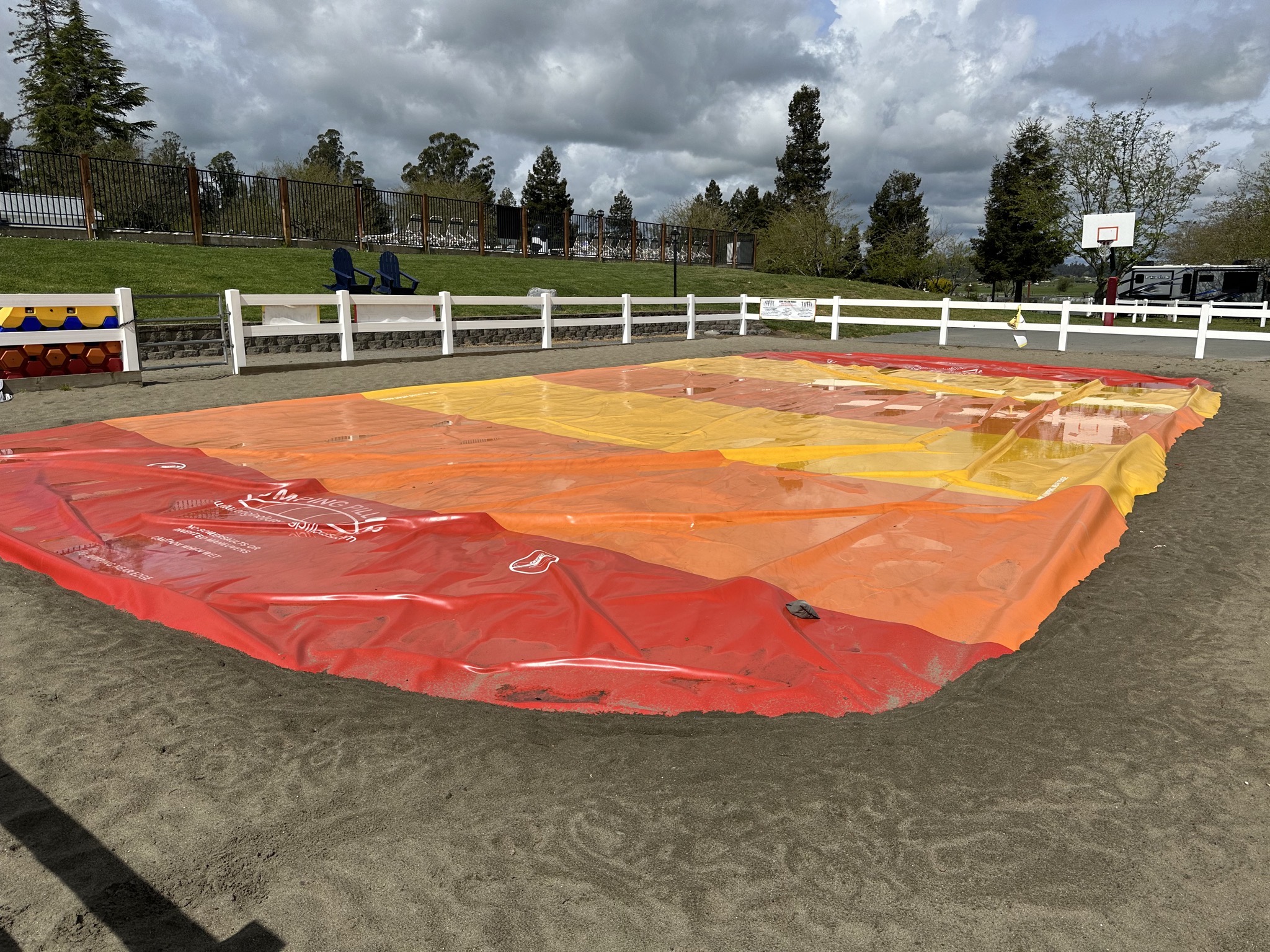 Deflated jump pad