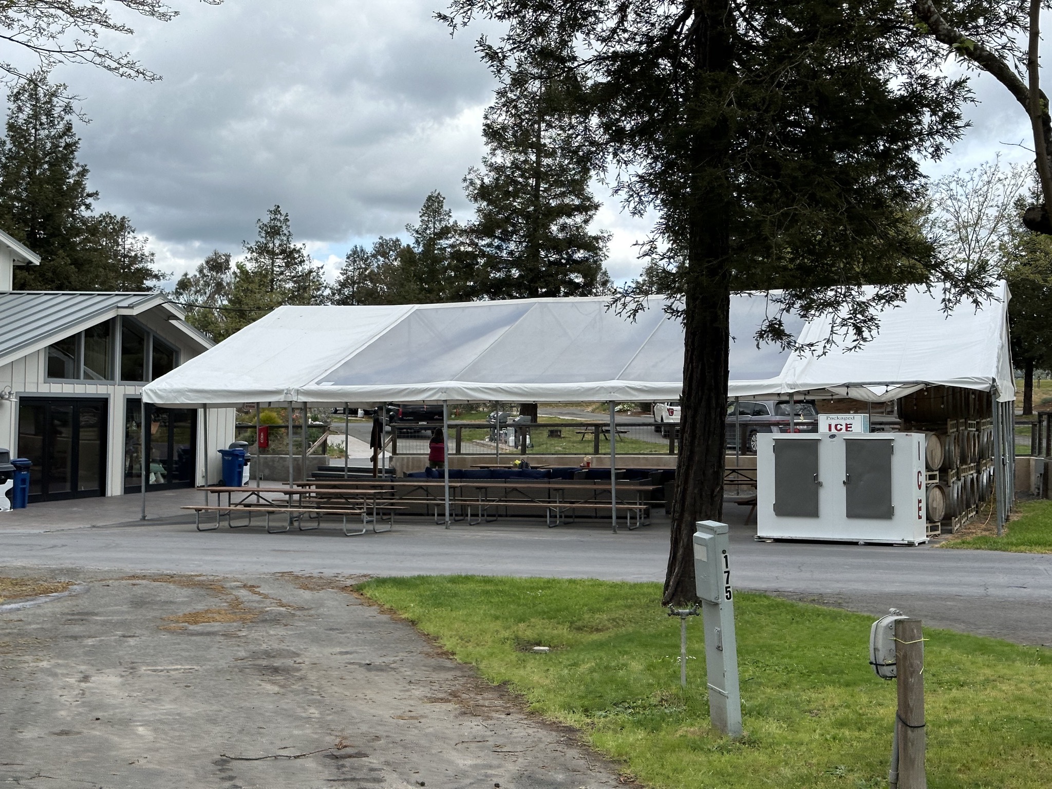 Covered seating